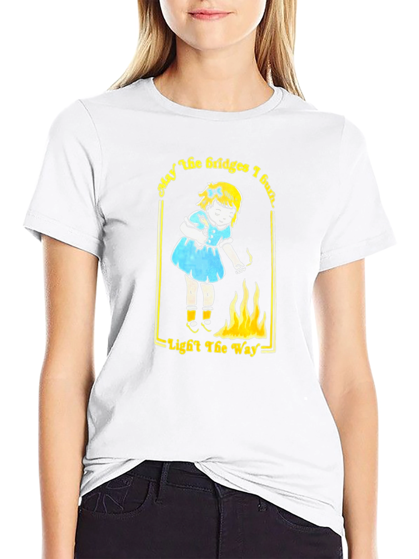 May the Bridges I Burn Black Graphic Tee