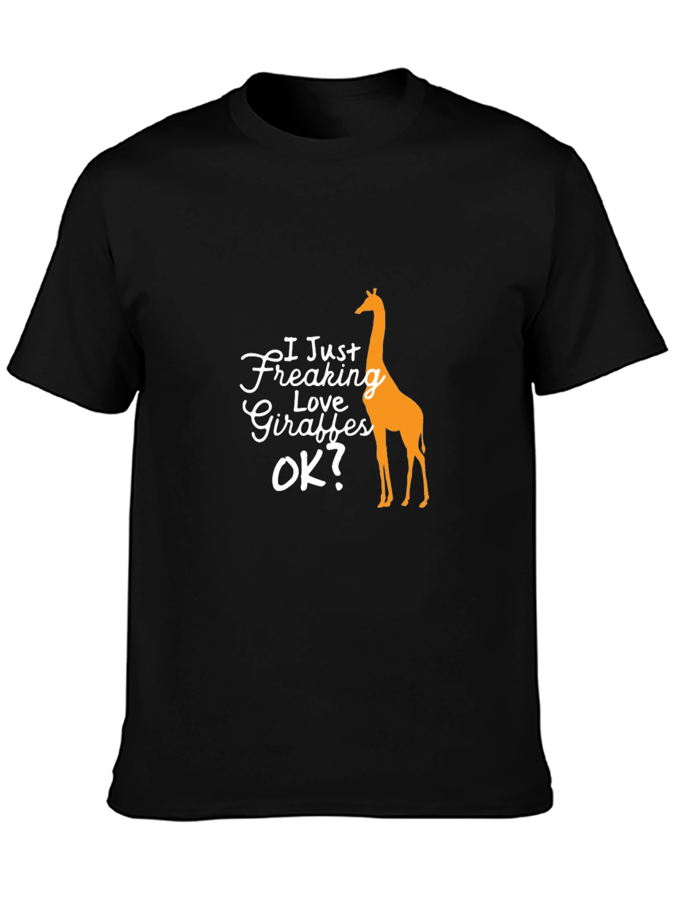 Funny Giraffe Lover Black T-Shirt for Men