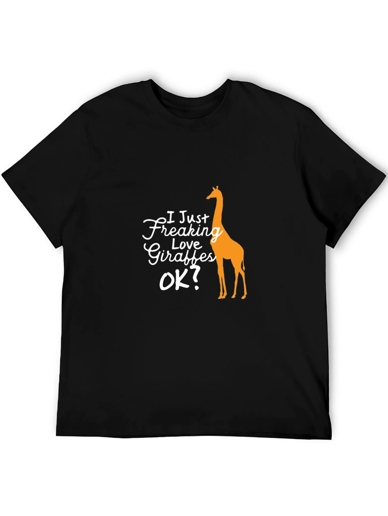 Funny Giraffe Lover Black T-Shirt for Men