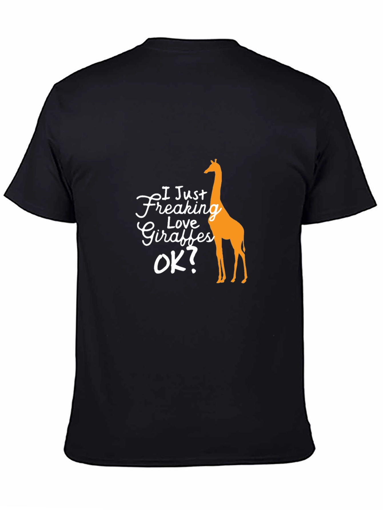 Funny Giraffe Lover Black T-Shirt for Men