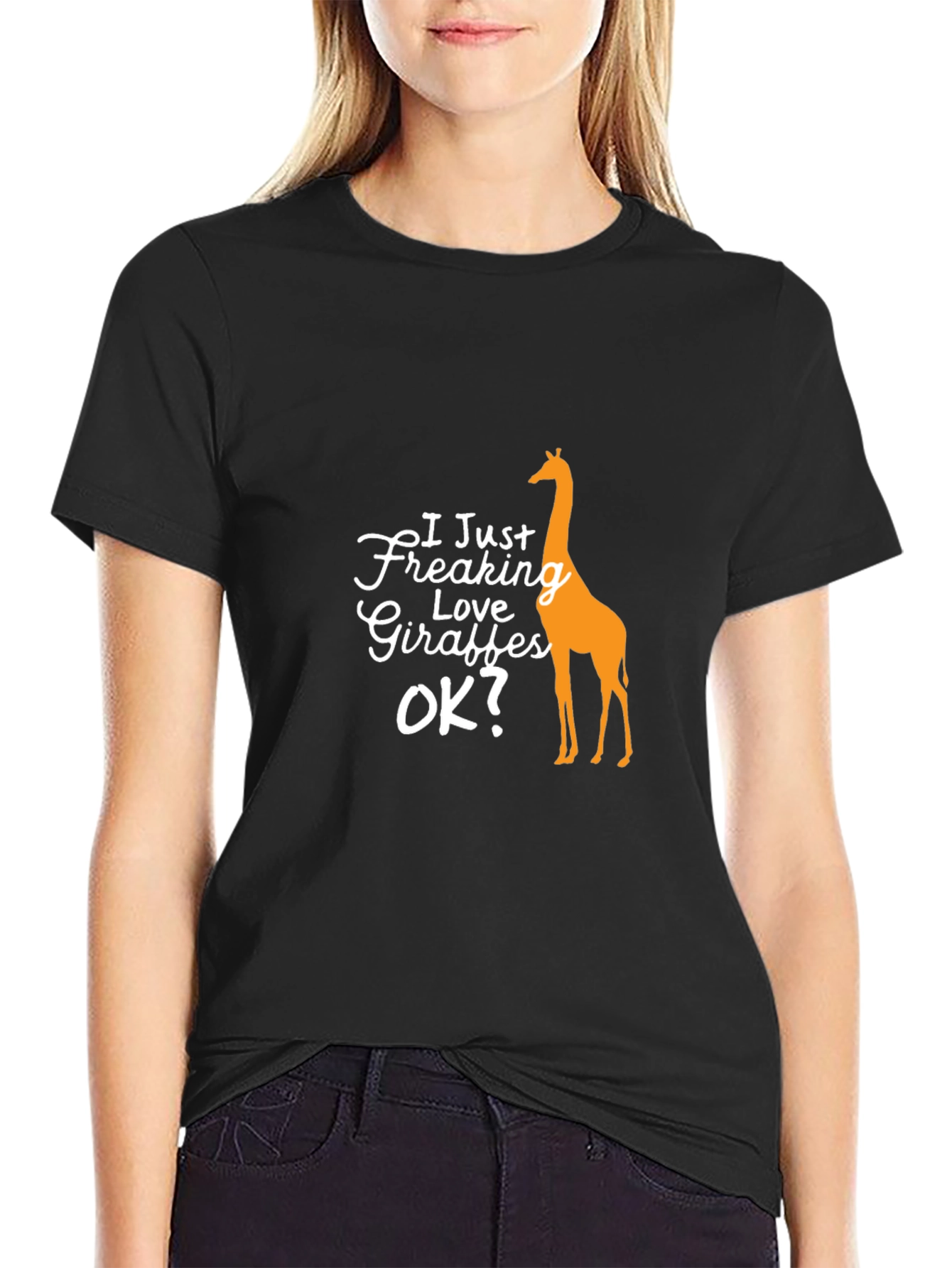 Funny Giraffe Lover Black T-Shirt for Men