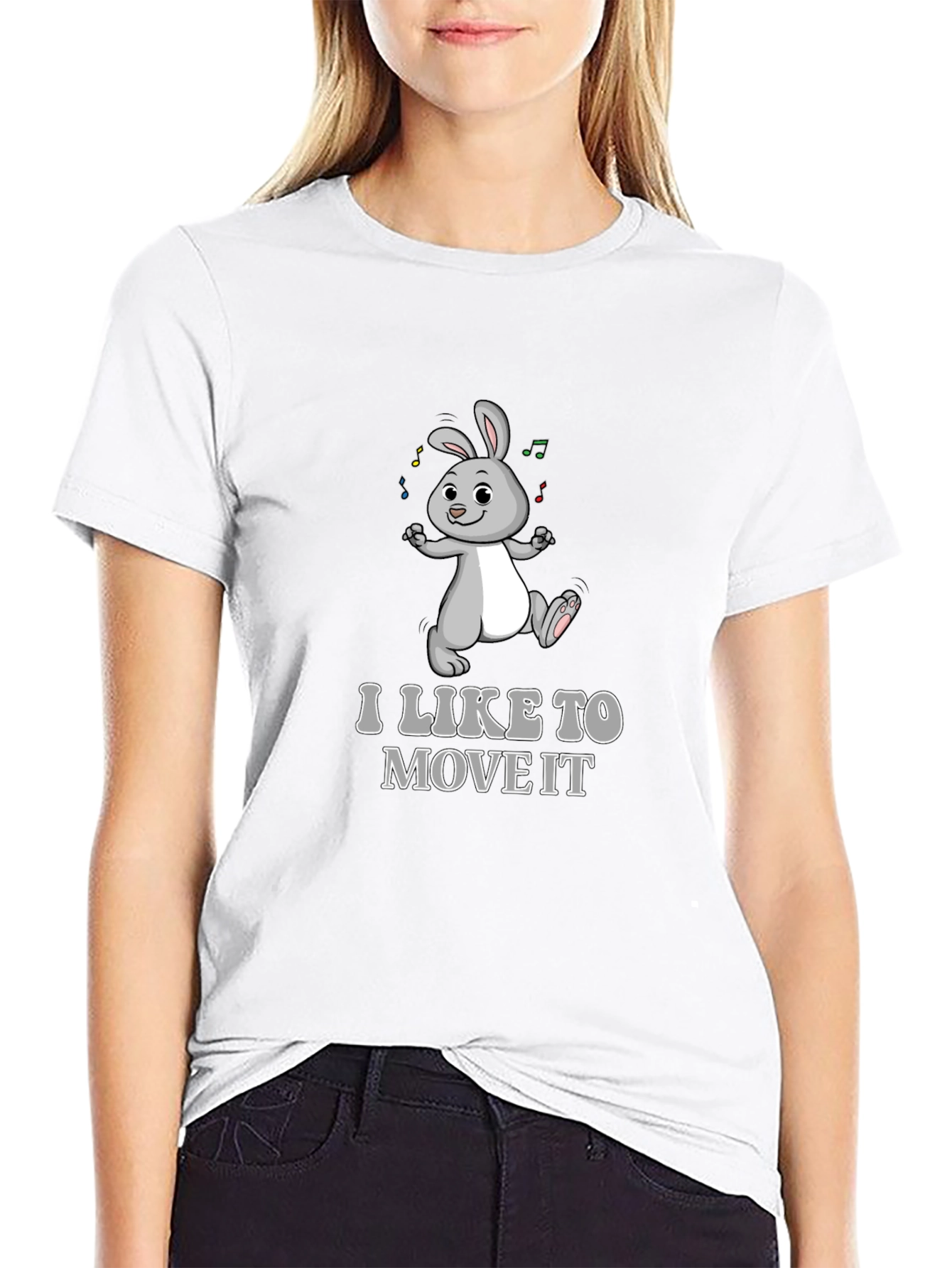 I Like To Move It Bunny Graphic T-Shirt
