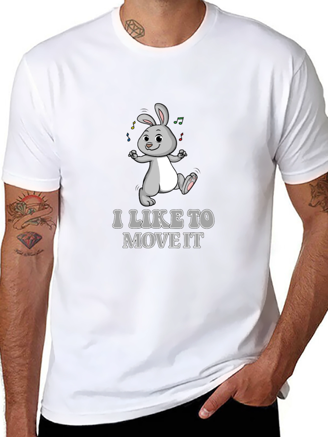 I Like To Move It Bunny Graphic T-Shirt
