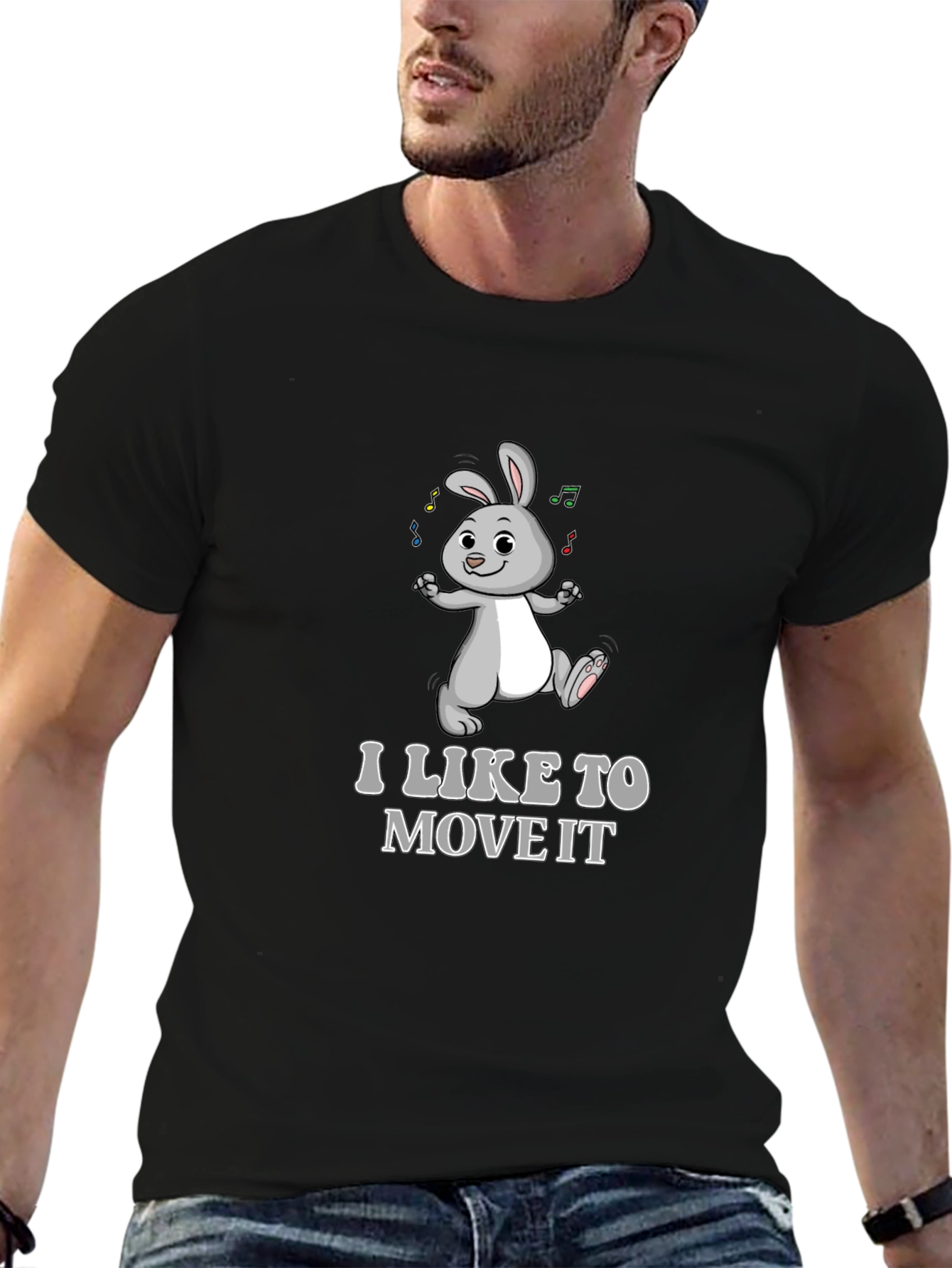 I Like To Move It Bunny Graphic T-Shirt