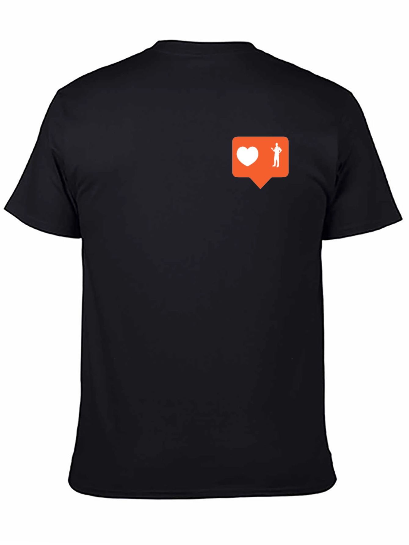 Mens Black T-Shirt with Orange Graphic
