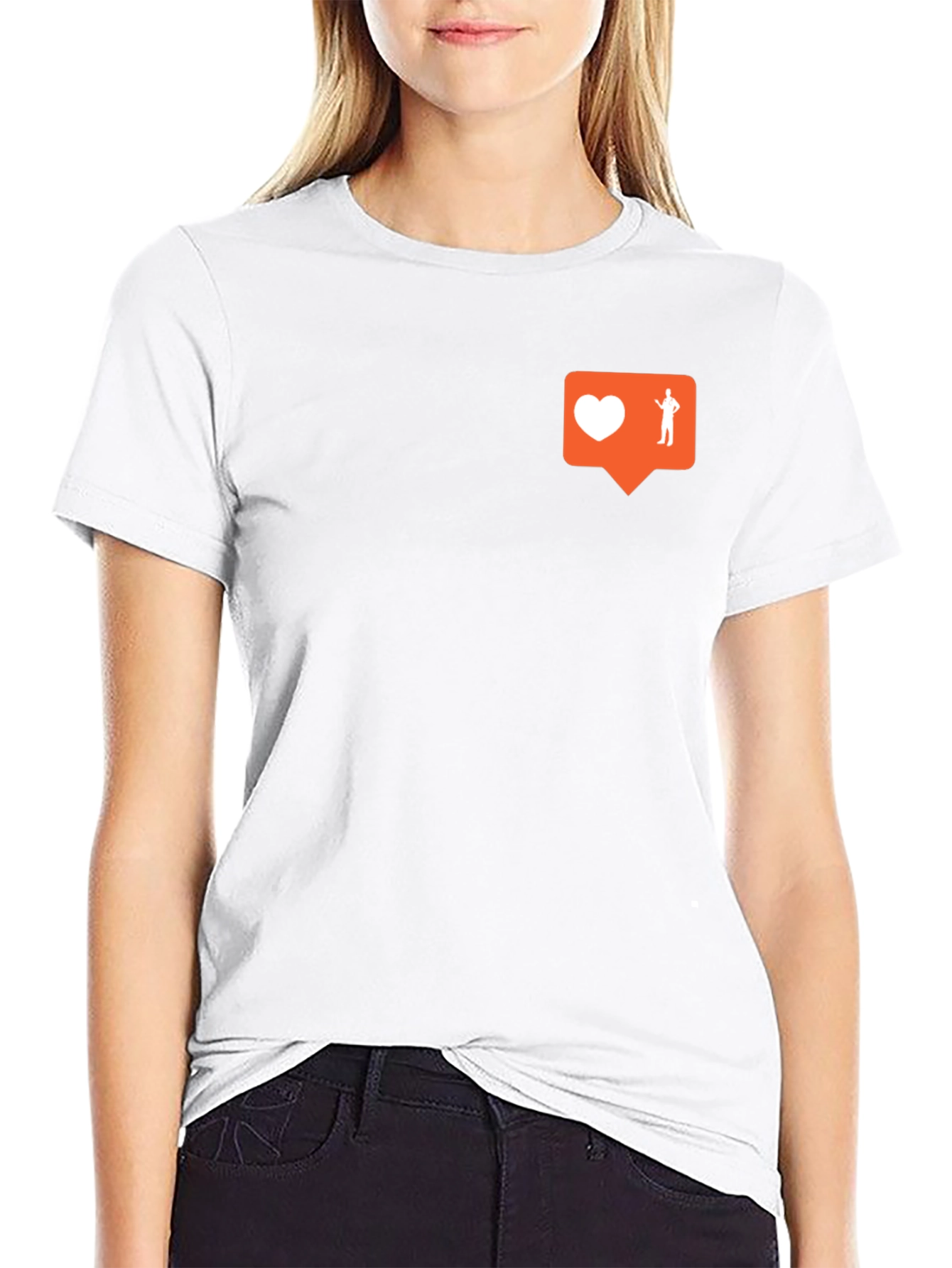 Mens Black T-Shirt with Orange Graphic