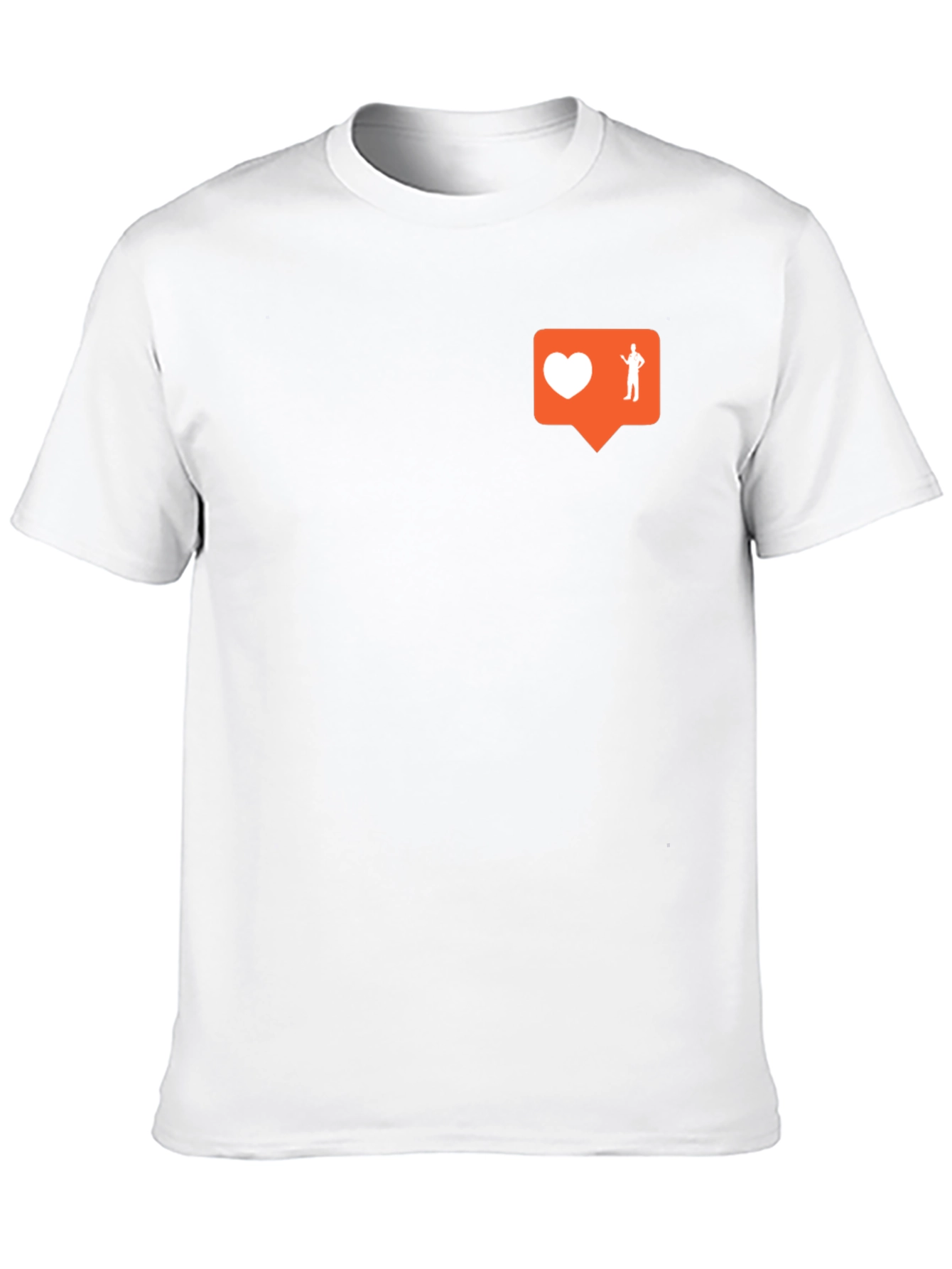 Mens Black T-Shirt with Orange Graphic