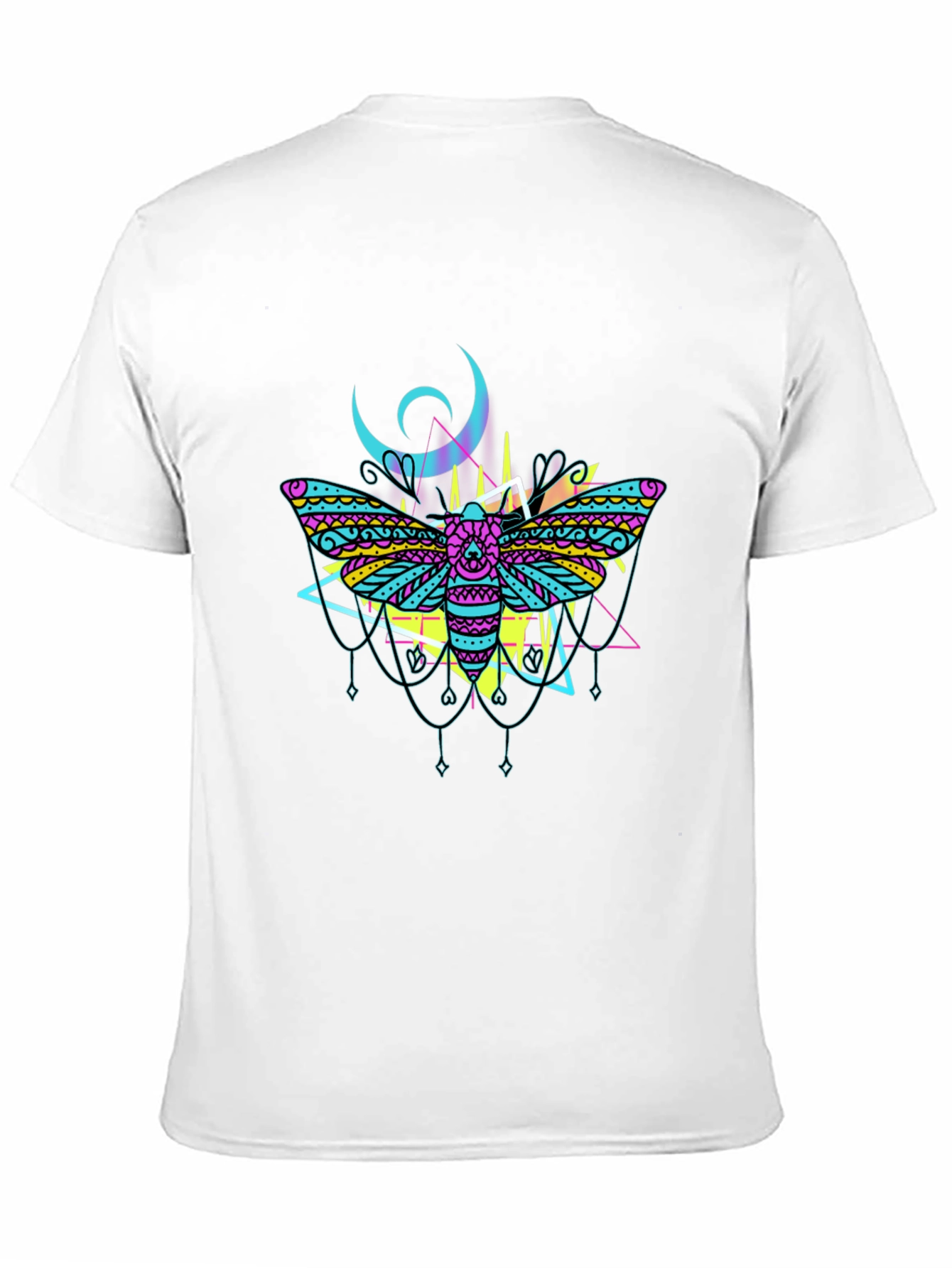 Moth Graphic Tee - Black Cotton T-Shirt
