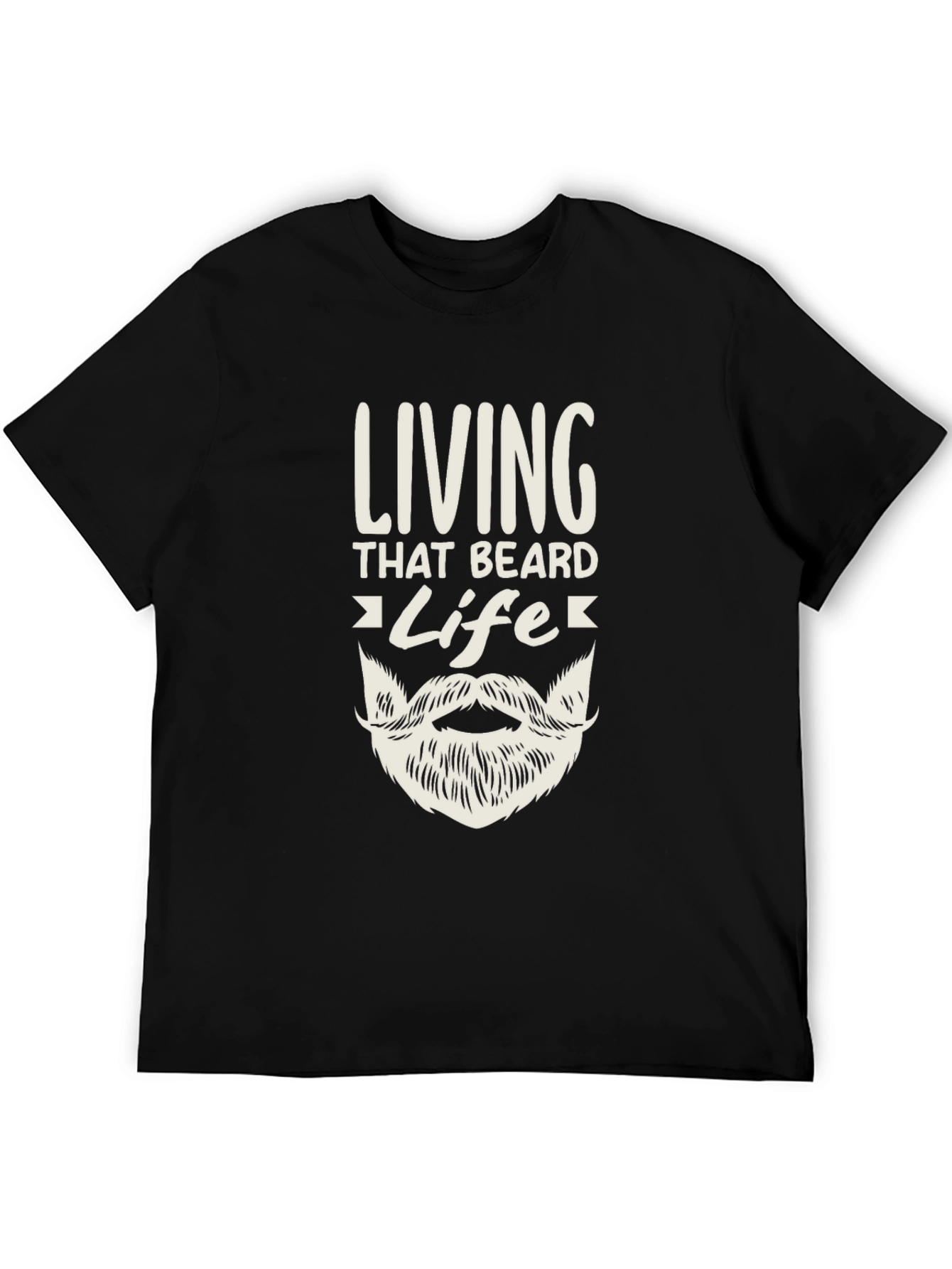Living That Beard Life Black Graphic Tee