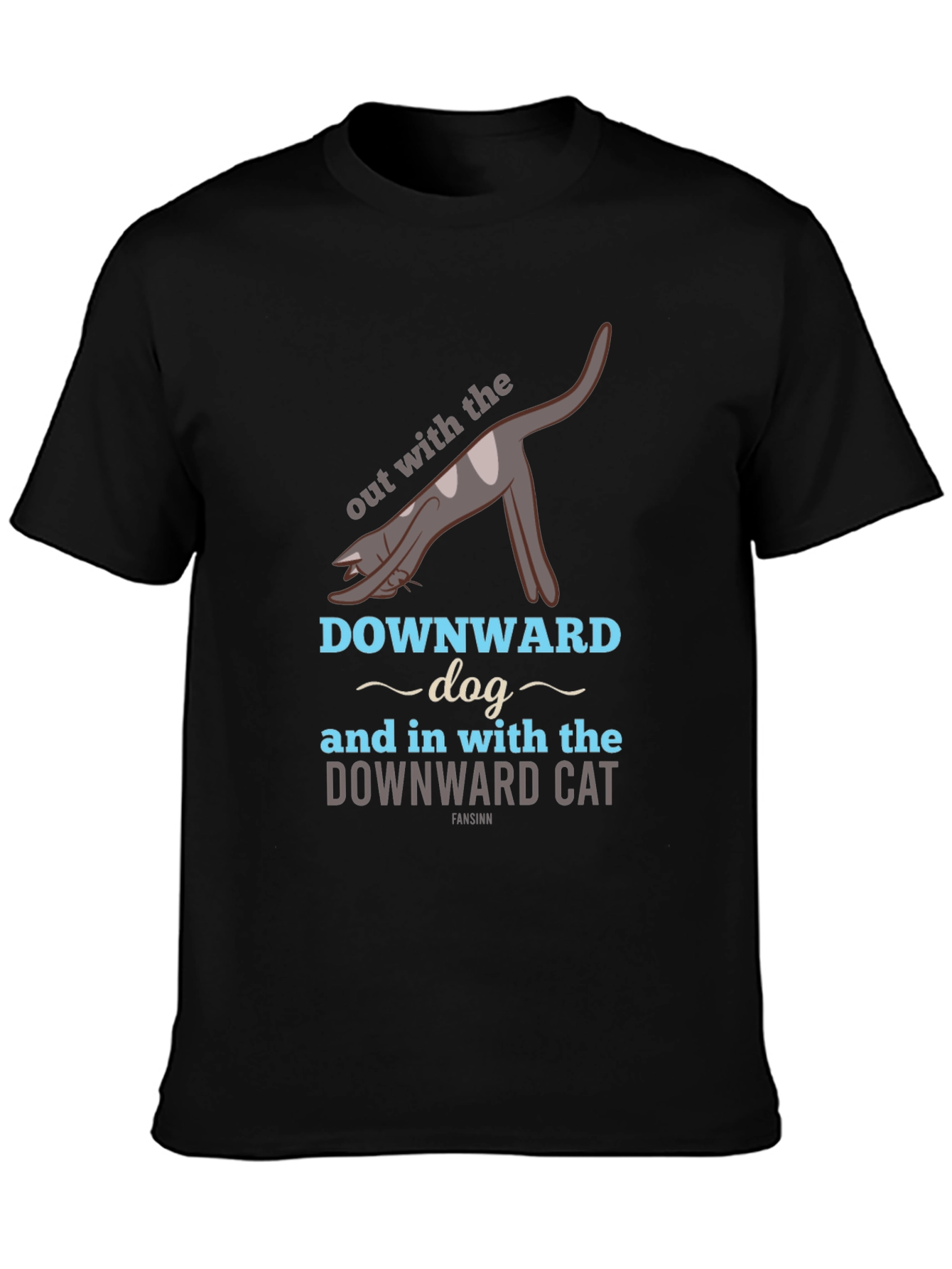 Downward Cat T-Shirt - Yoga Inspired Funny Tee