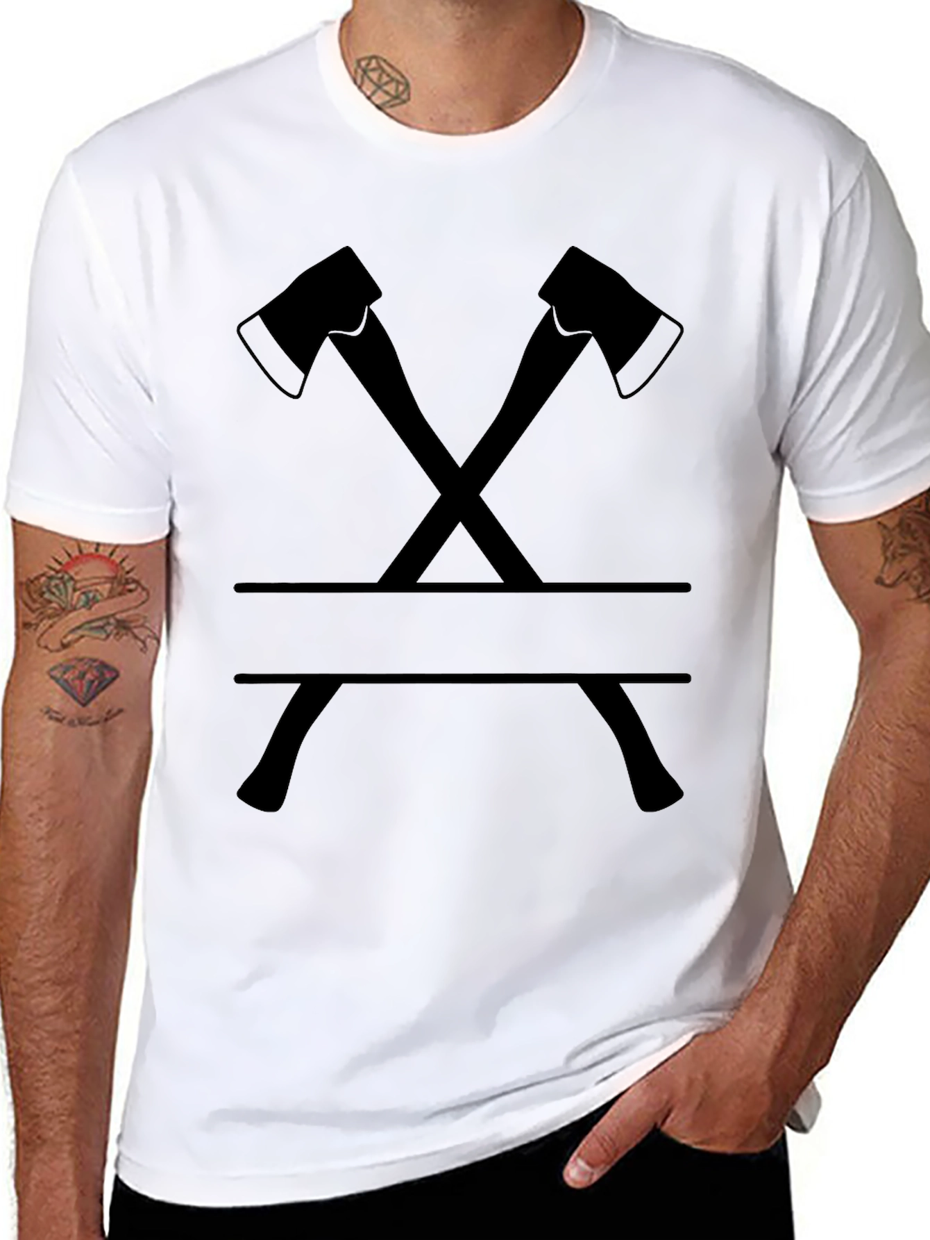 Axe Crossing Graphic Tee - Classic Black