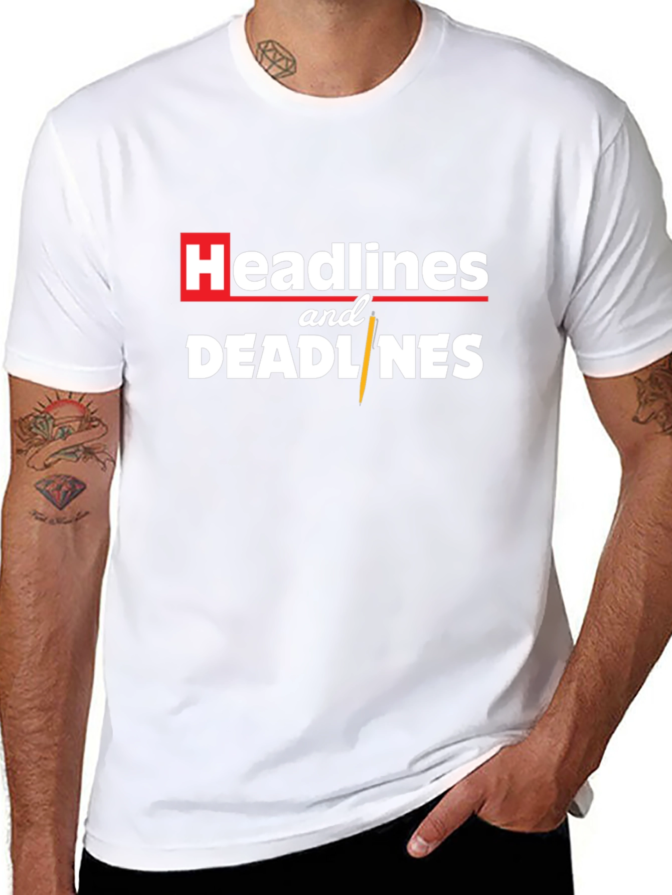 Headlines and Deadlines Graphic Tee - Black