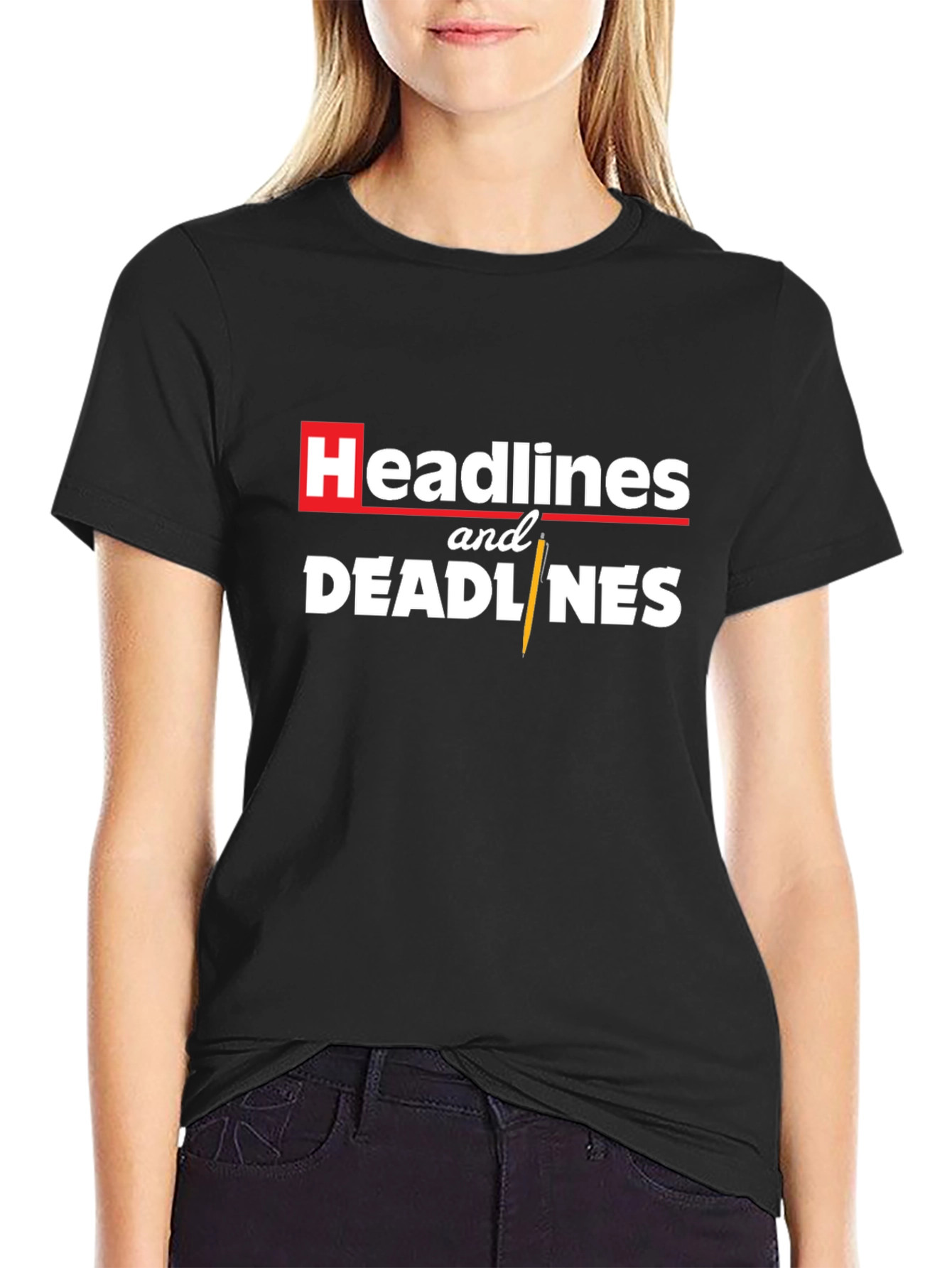 Headlines and Deadlines Graphic Tee - Black