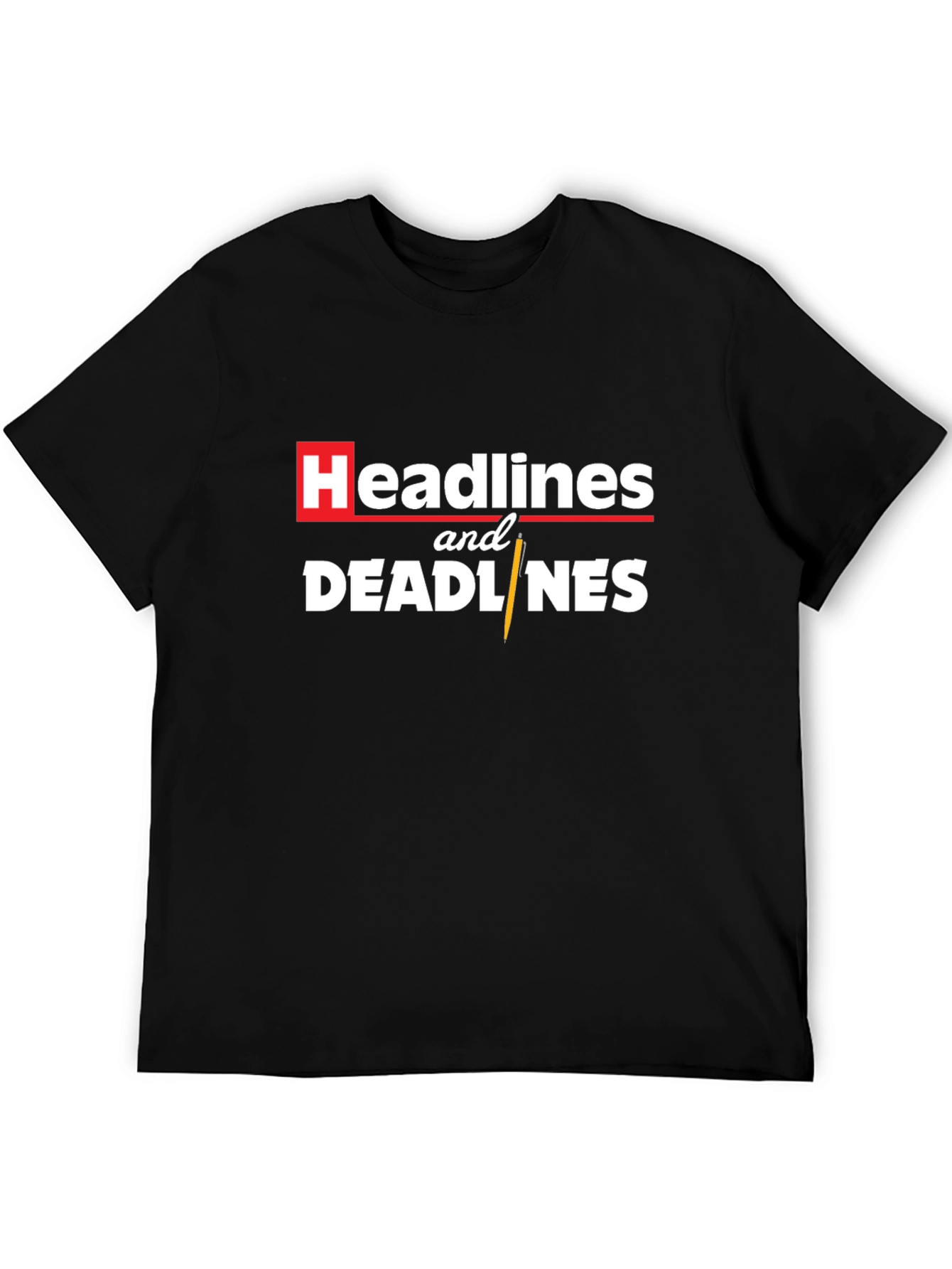Headlines and Deadlines Graphic Tee - Black