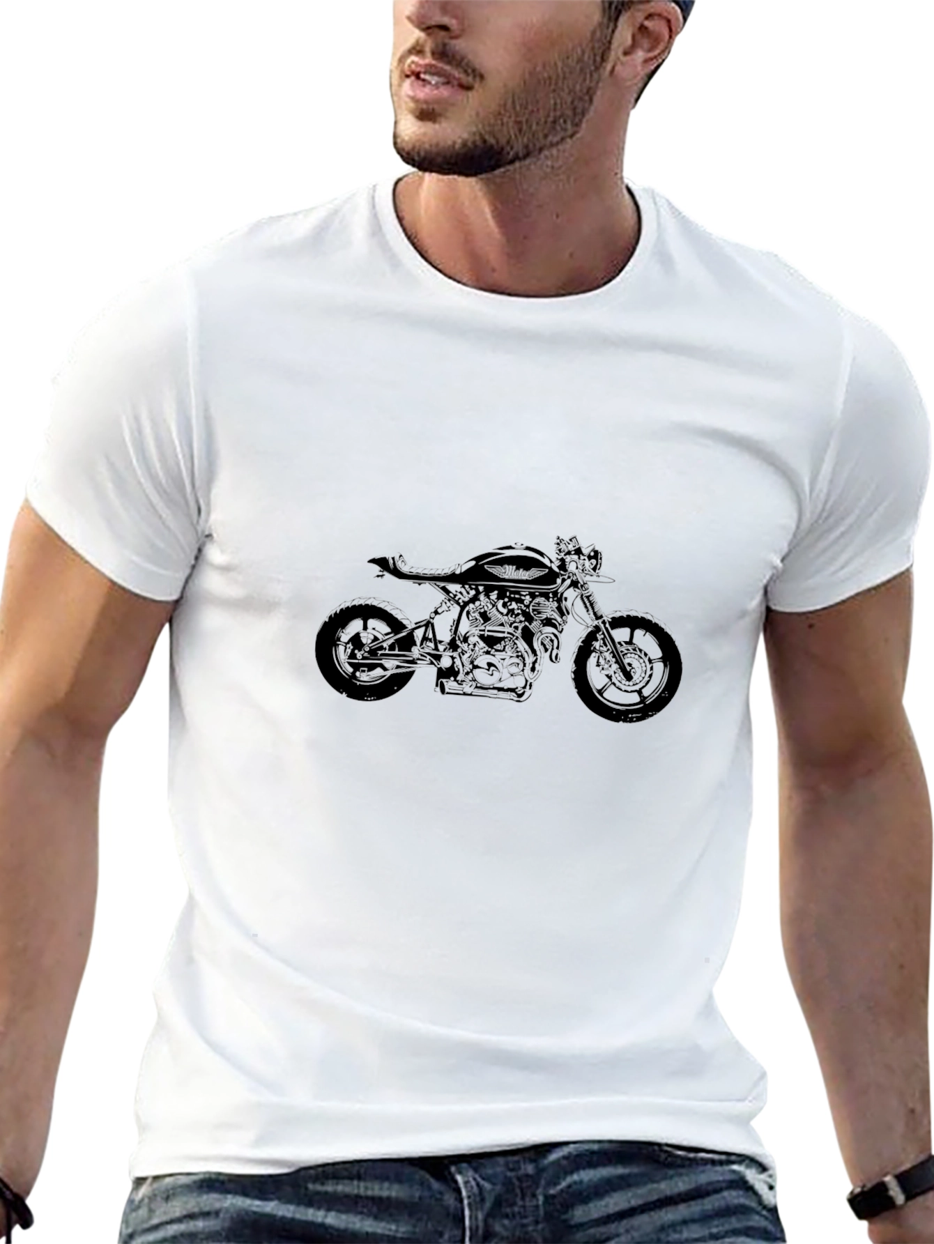 Black Motorcycle Graphic Tee - Cool Biker Style
