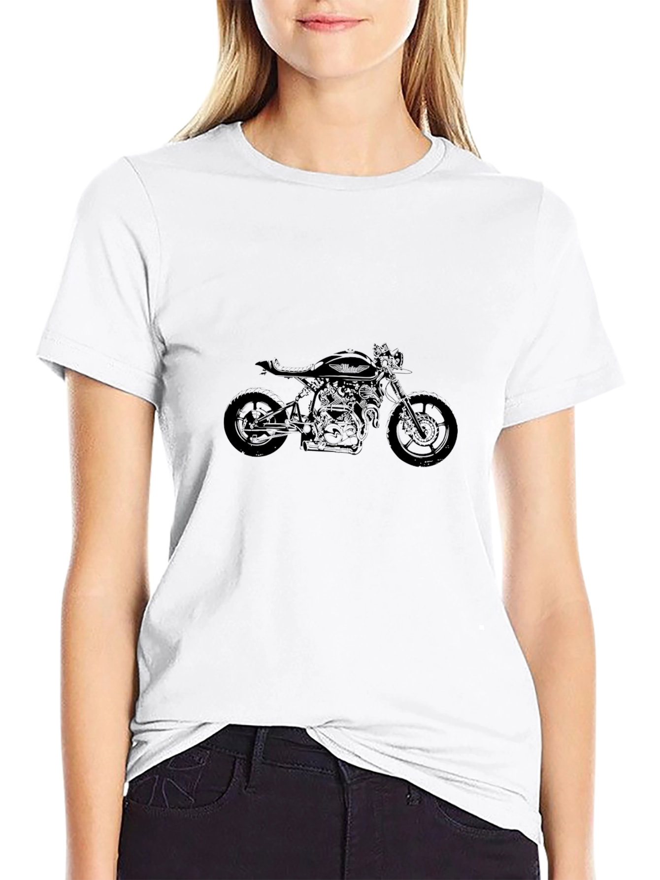 Black Motorcycle Graphic Tee - Cool Biker Style