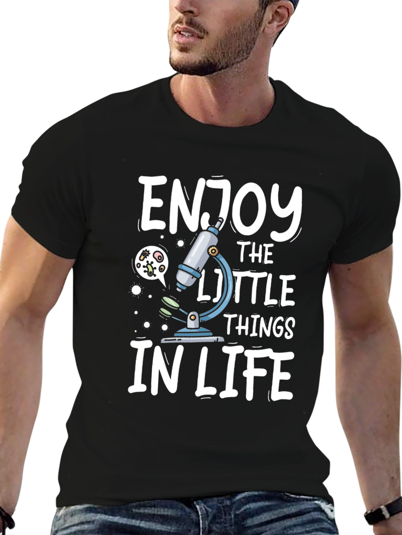 Enjoy The Little Things Microscope Graphic Tee