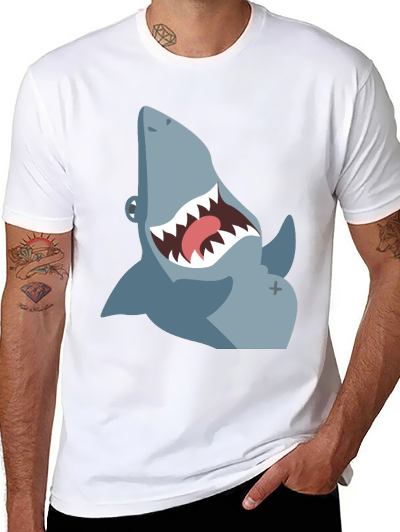 Shark Graphic Tee - Mens Black T-Shirt