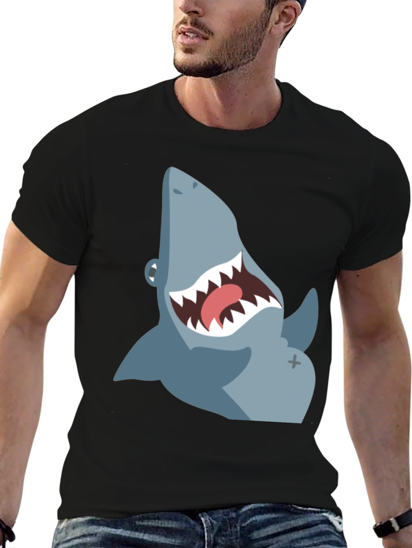 Shark Graphic Tee - Mens Black T-Shirt