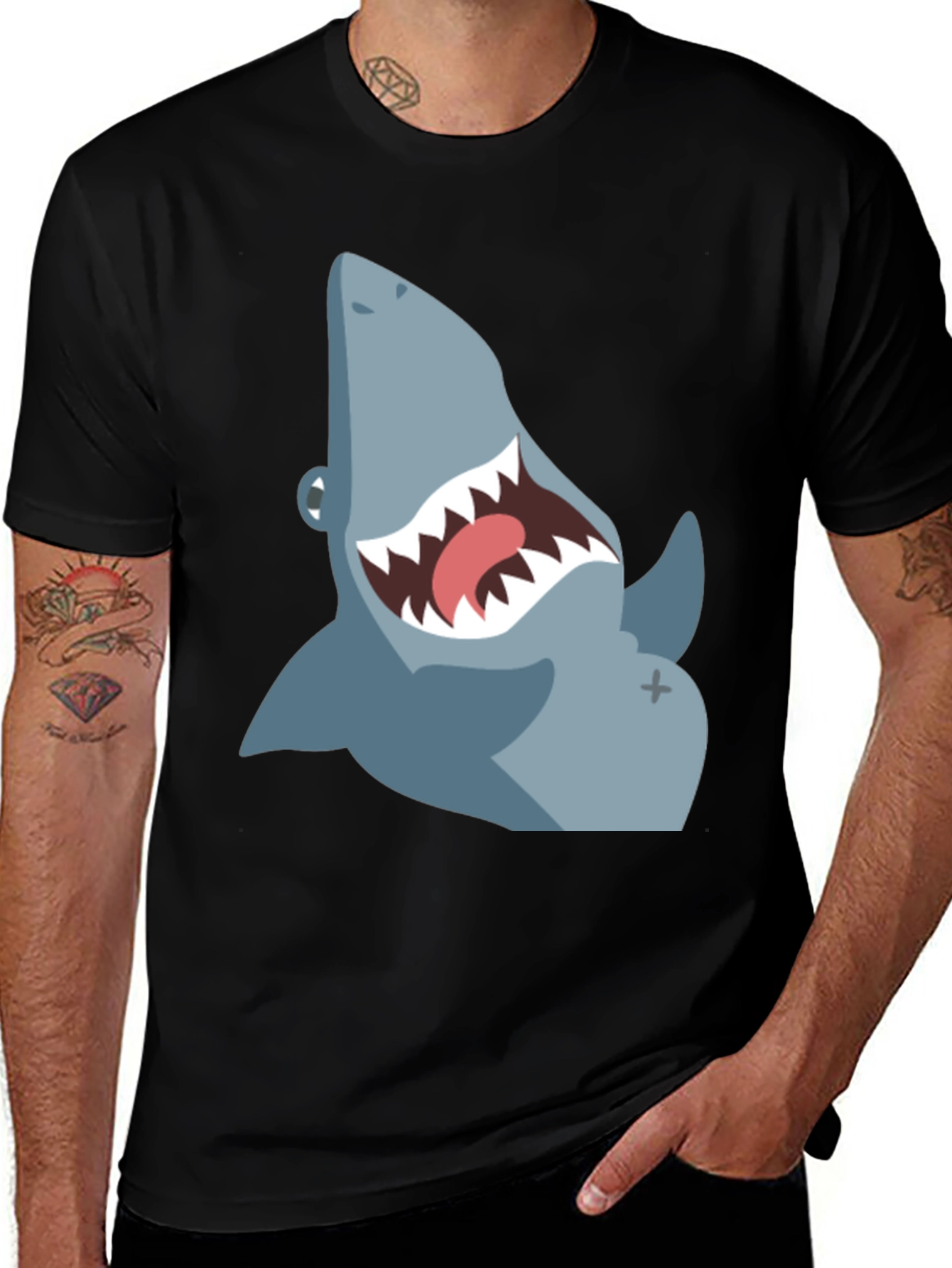Shark Graphic Tee - Mens Black T-Shirt