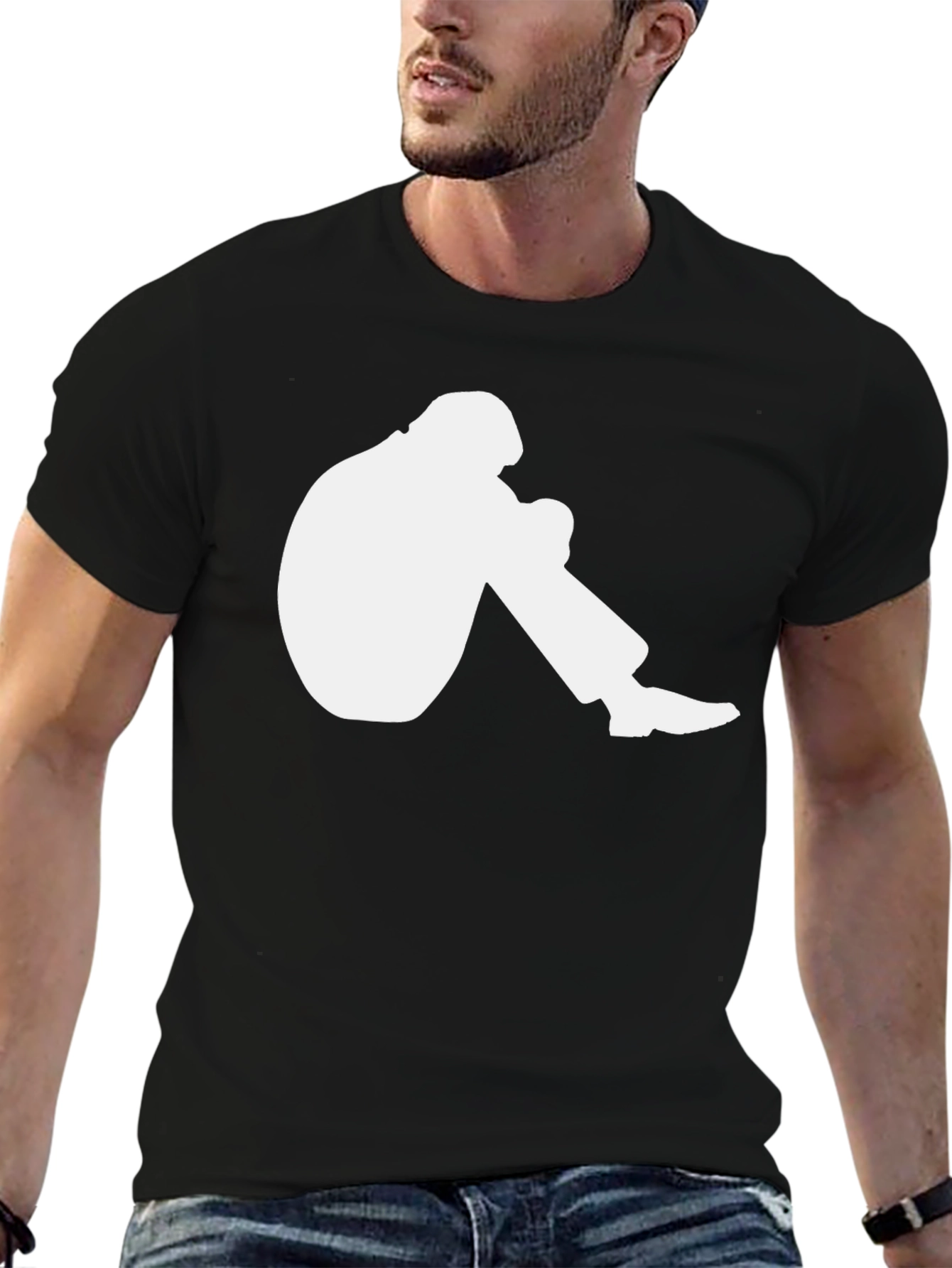 Graphic Tee: Seated Silhouette Design