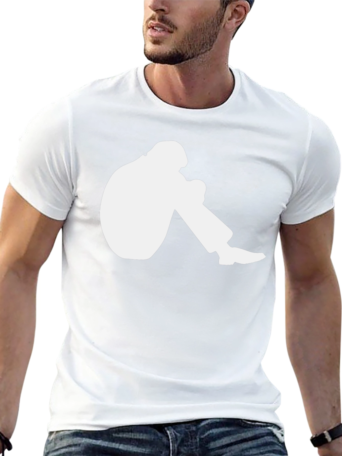 Graphic Tee: Seated Silhouette Design