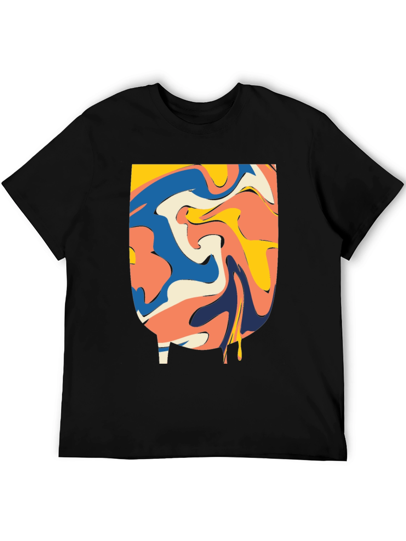 Abstract Swirl Graphic Tee - Modern Black T-Shirt