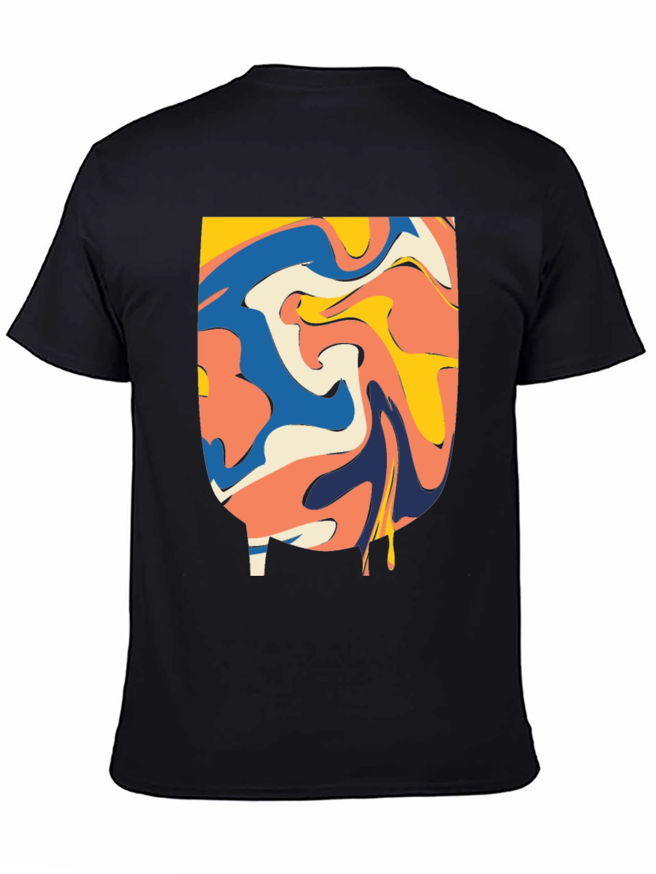 Abstract Swirl Graphic Tee - Modern Black T-Shirt