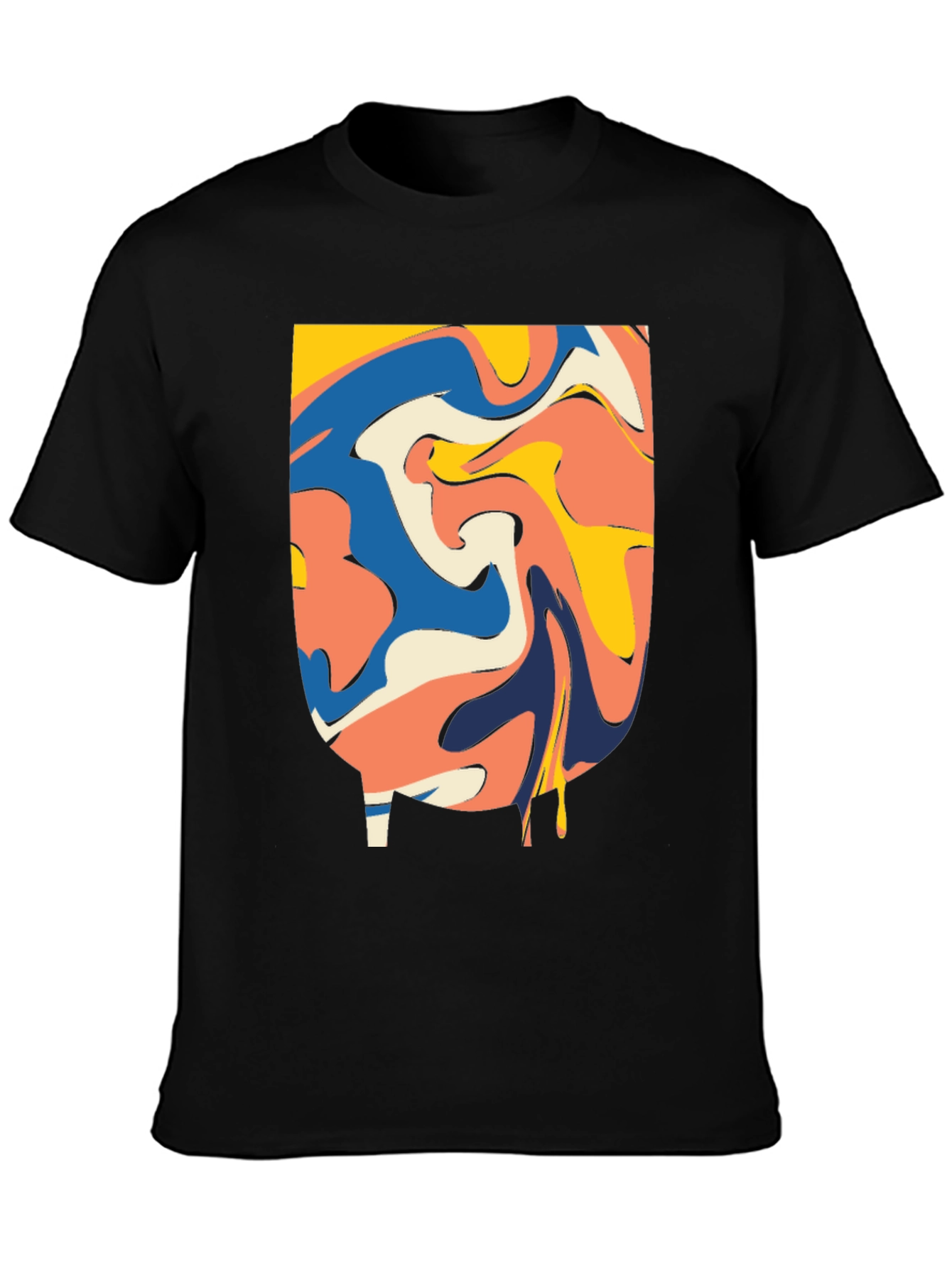 Abstract Swirl Graphic Tee - Modern Black T-Shirt