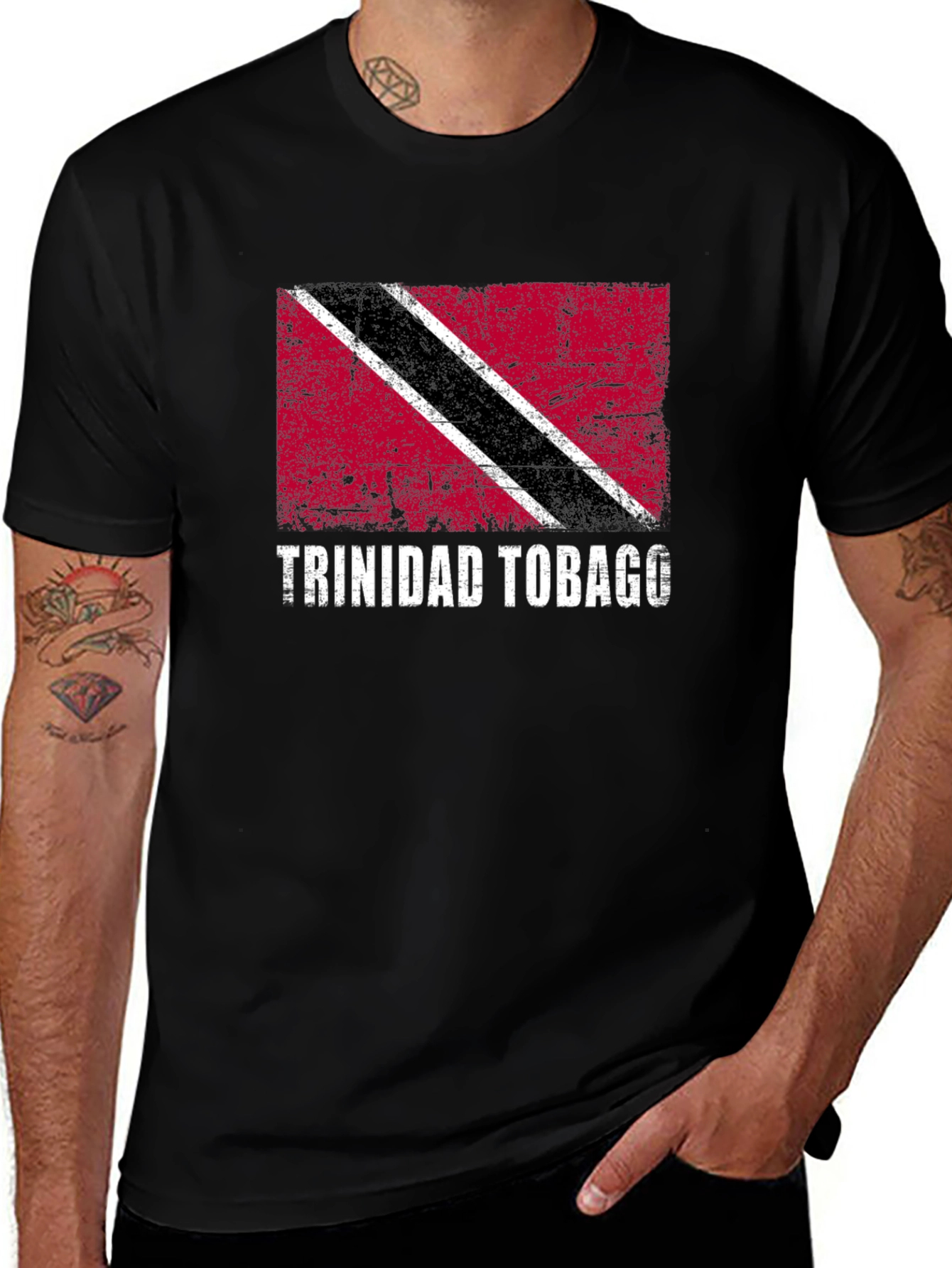 Trinidad & Tobago Flag Graphic Tee - Black