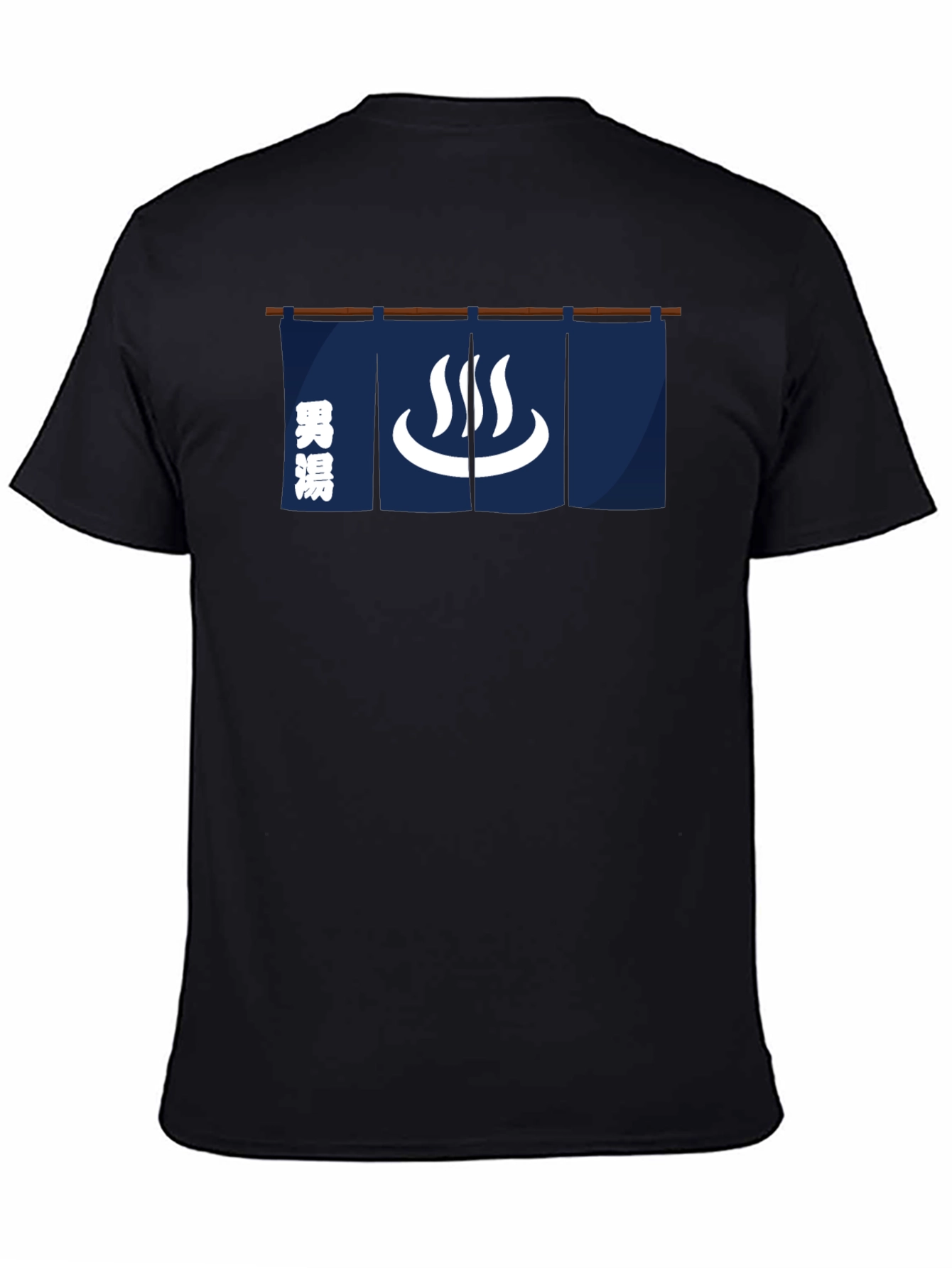 Japanese Onsen Hot Spring Black T-Shirt