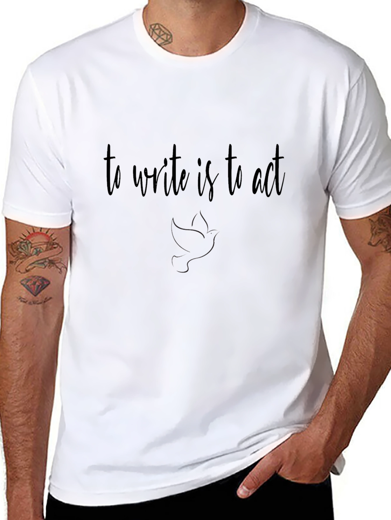 To Write Is To Act - Black T-Shirt