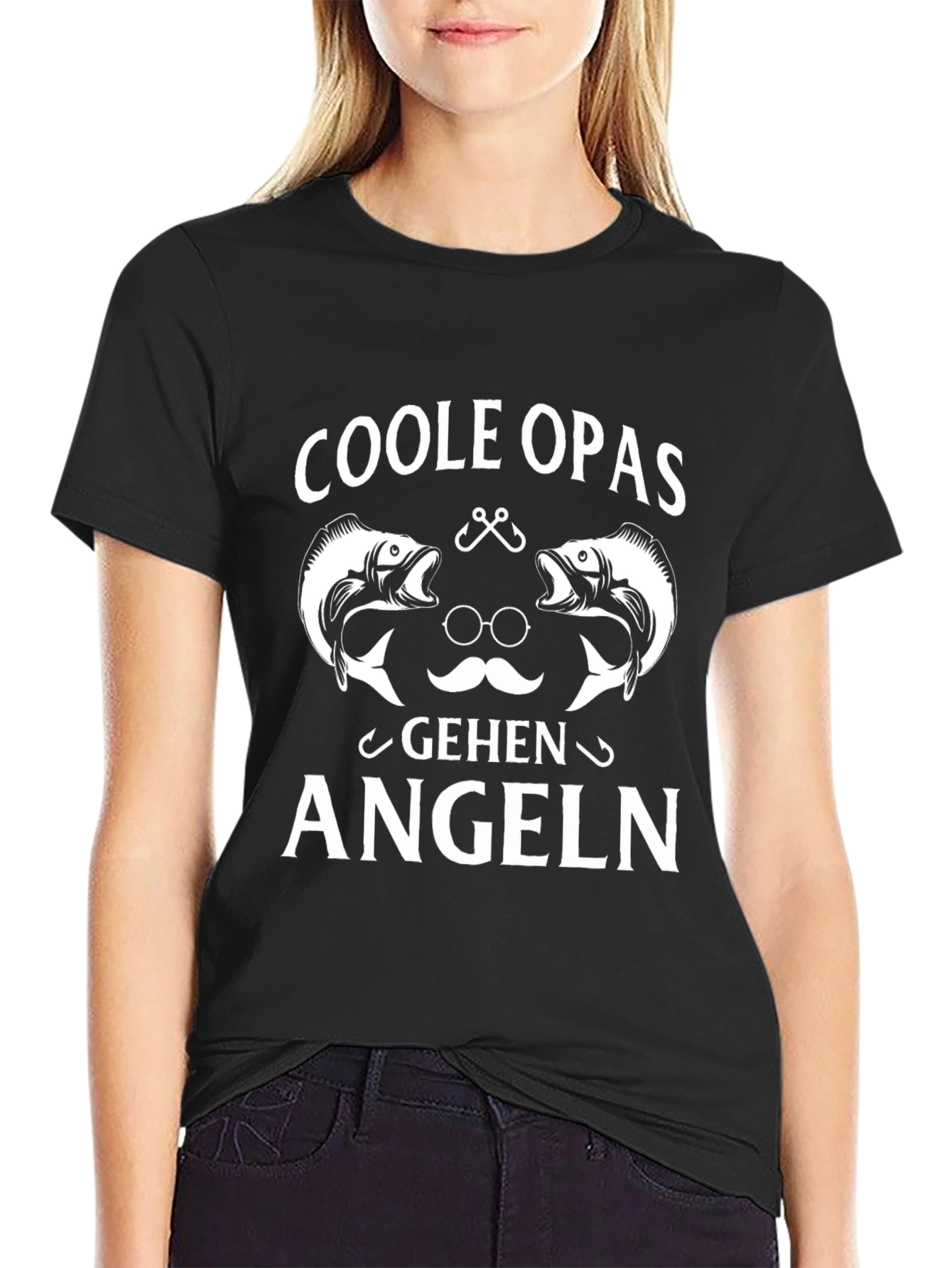 Cool Grandpas Go Fishing Black T-Shirt