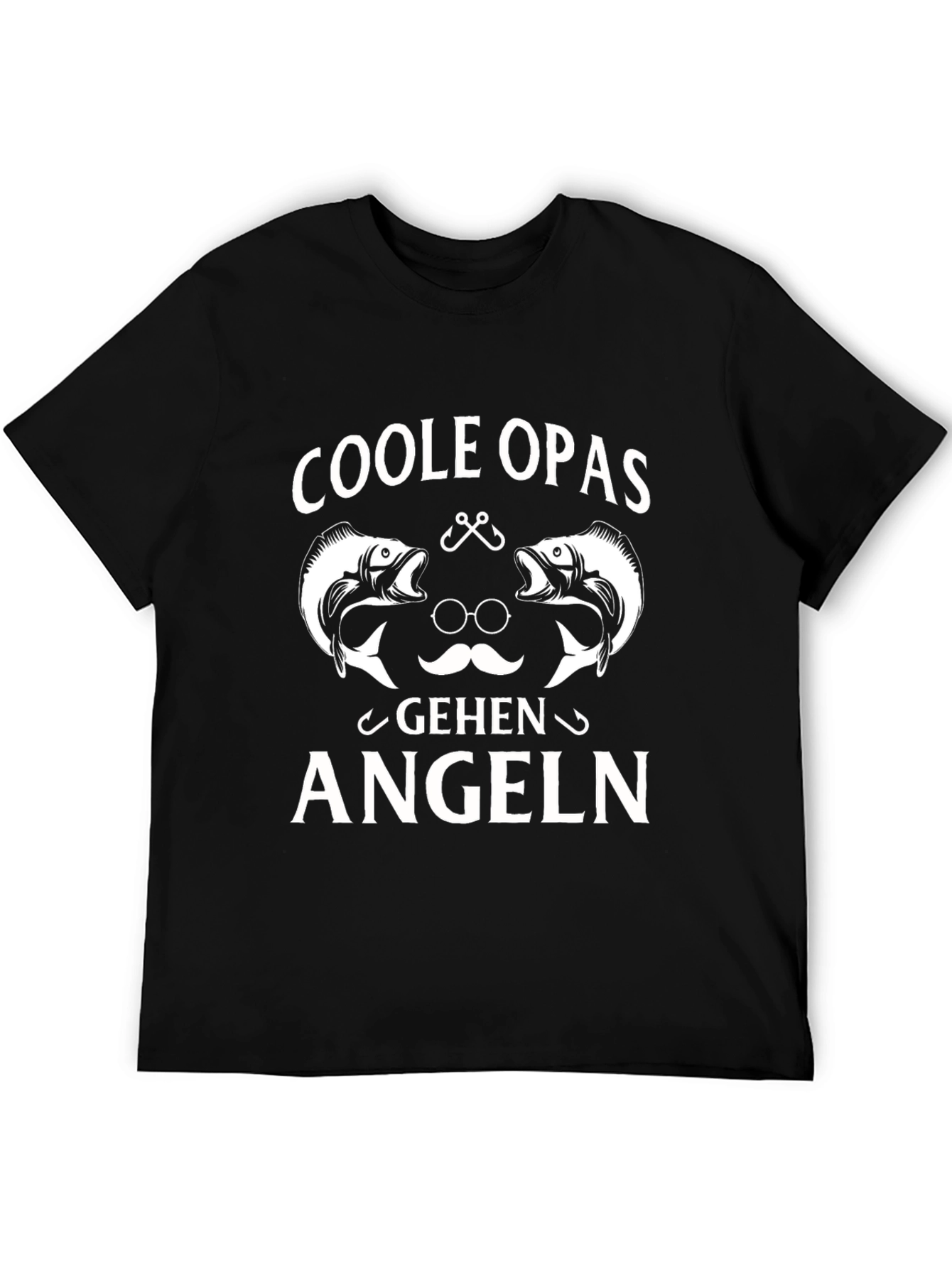 Cool Grandpas Go Fishing Black T-Shirt