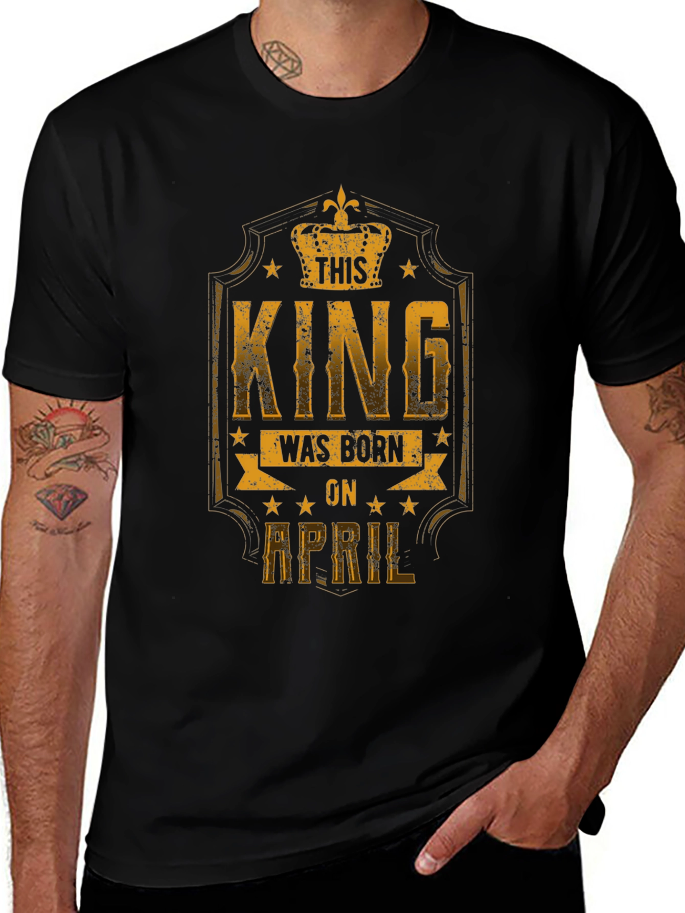 This King Was Born in April T-Shirt