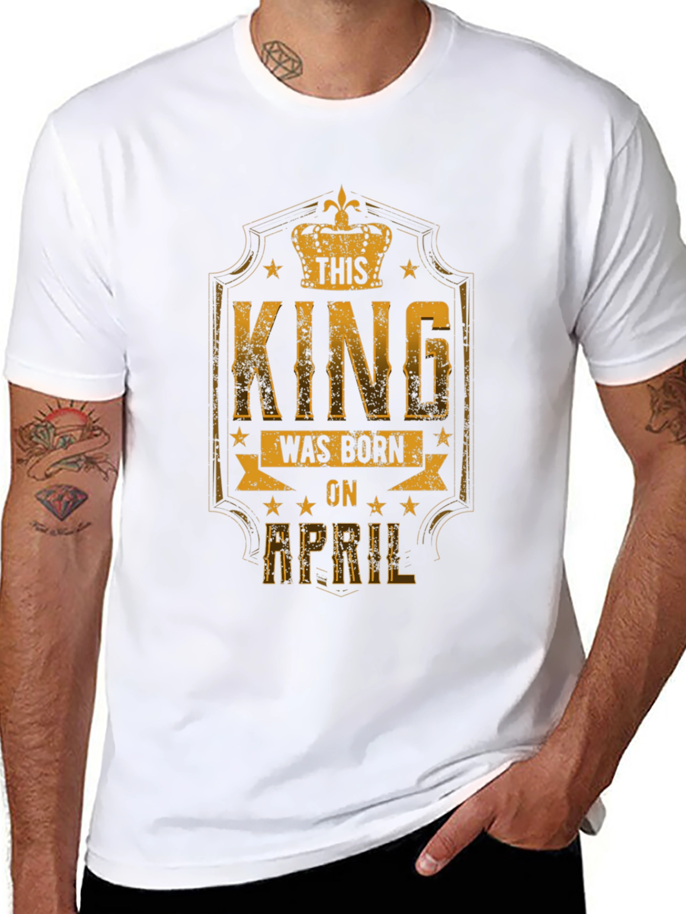 This King Was Born in April T-Shirt