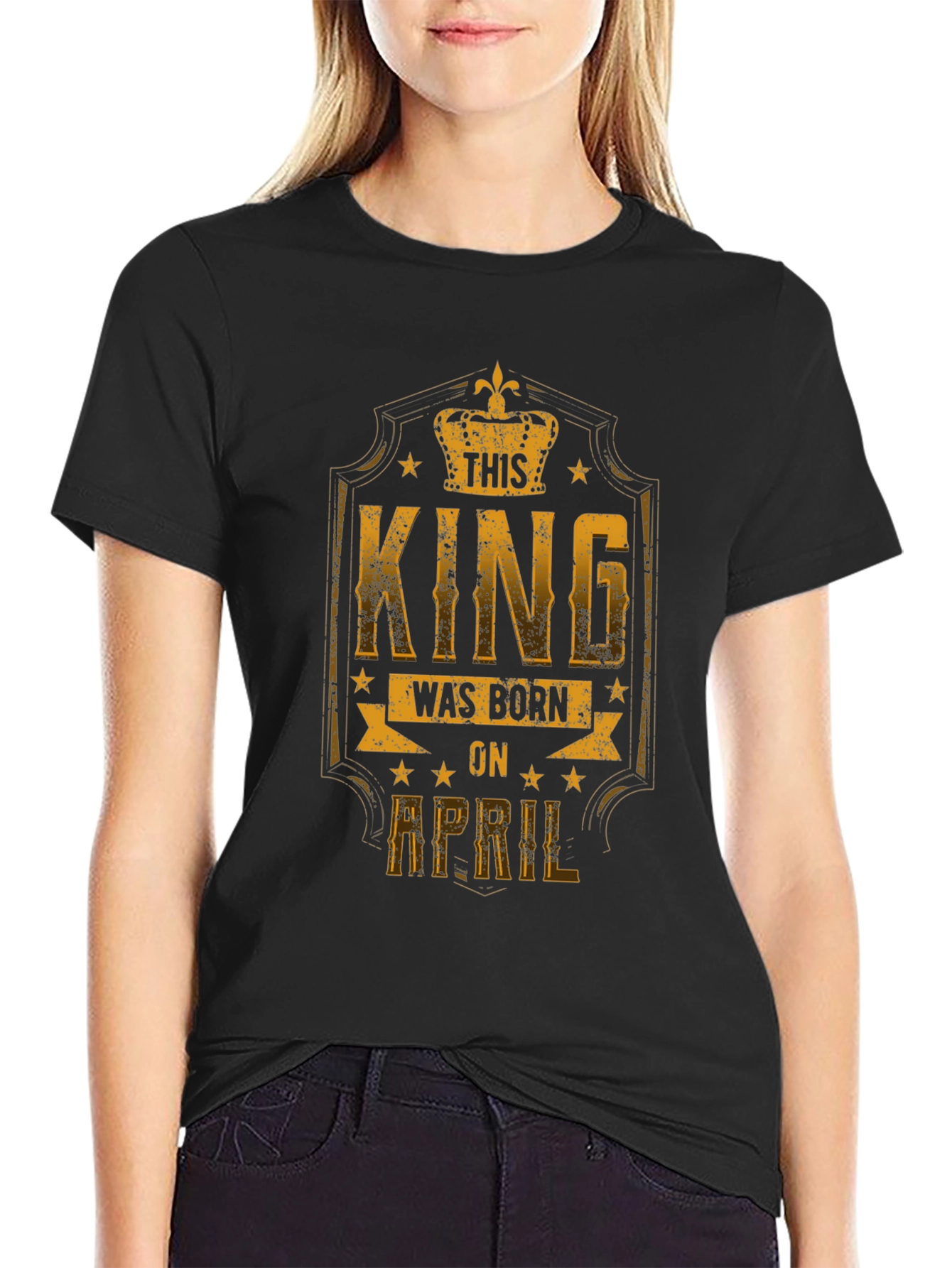 This King Was Born in April T-Shirt