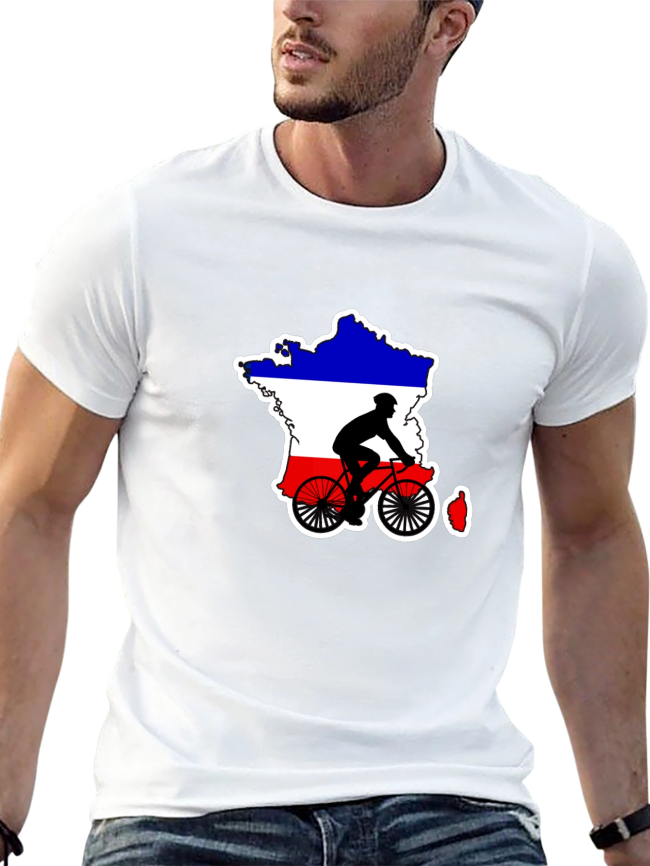 France Cycling Silhouette T-Shirt - Mens Black Tee