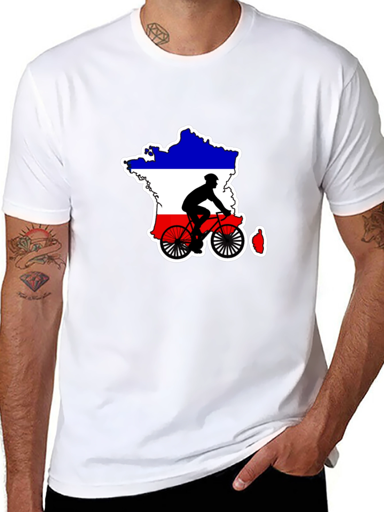 France Cycling Silhouette T-Shirt - Mens Black Tee