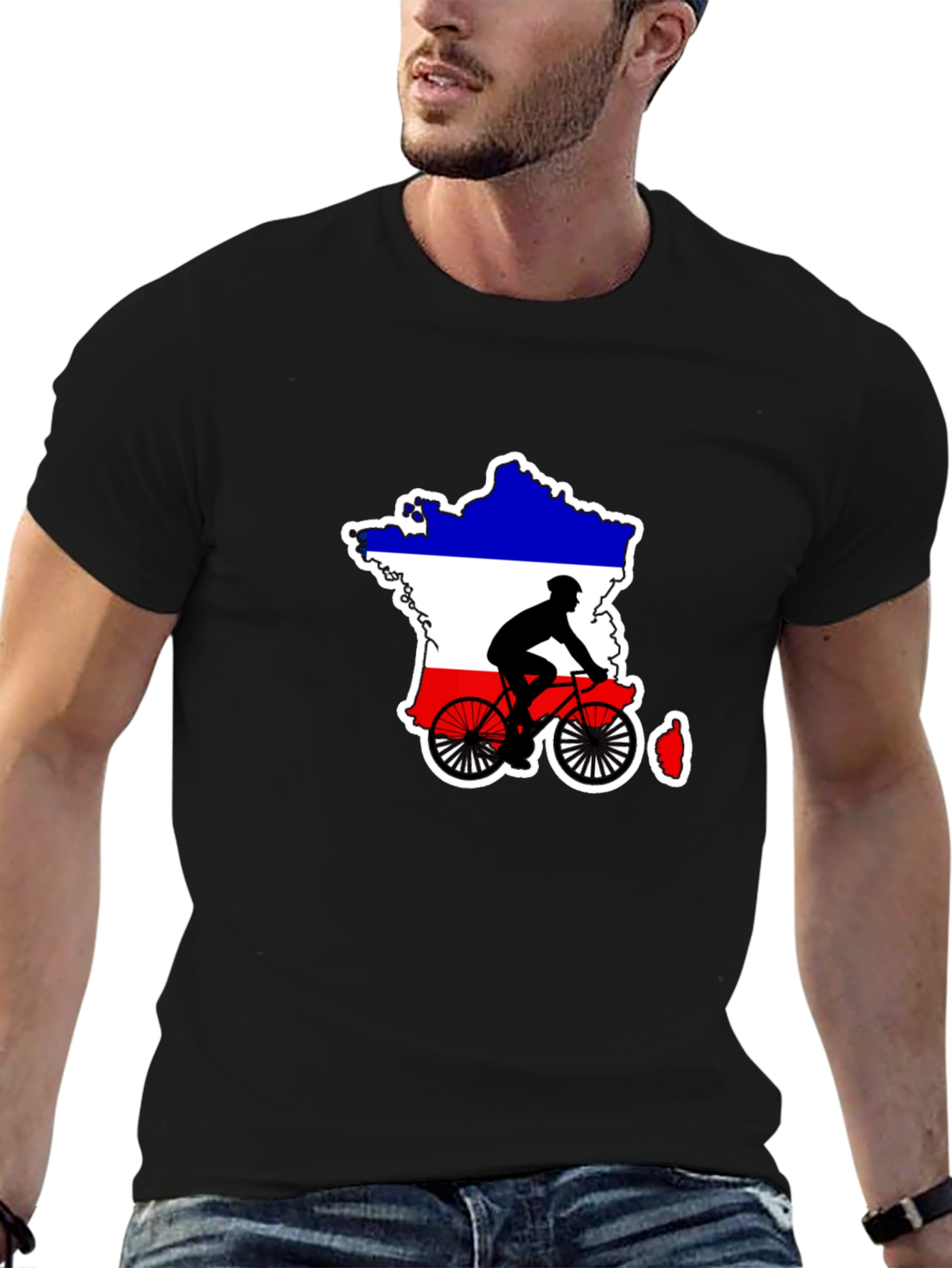 France Cycling Silhouette T-Shirt - Mens Black Tee