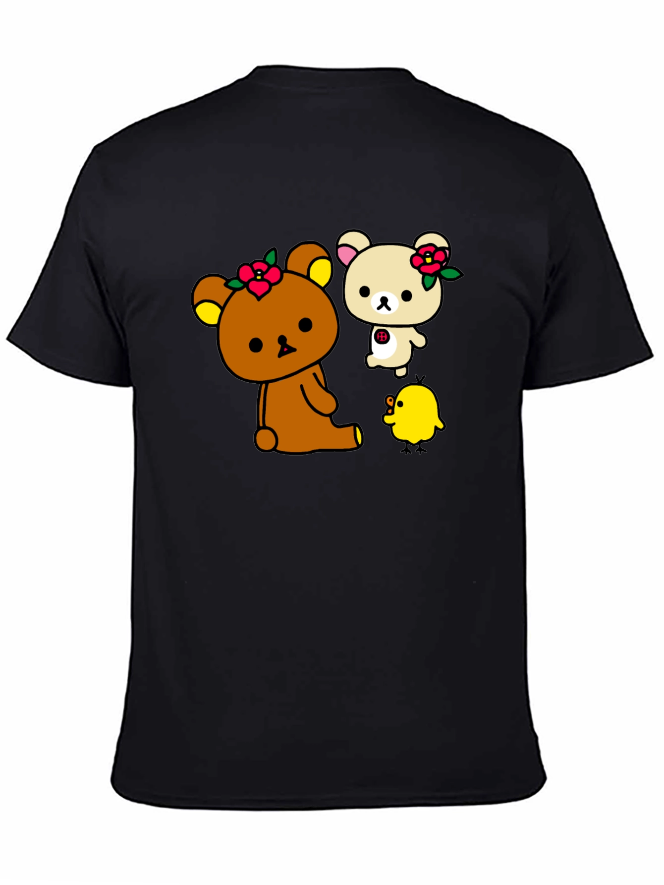 Cute Cartoon Bear and Chick Graphic Tee