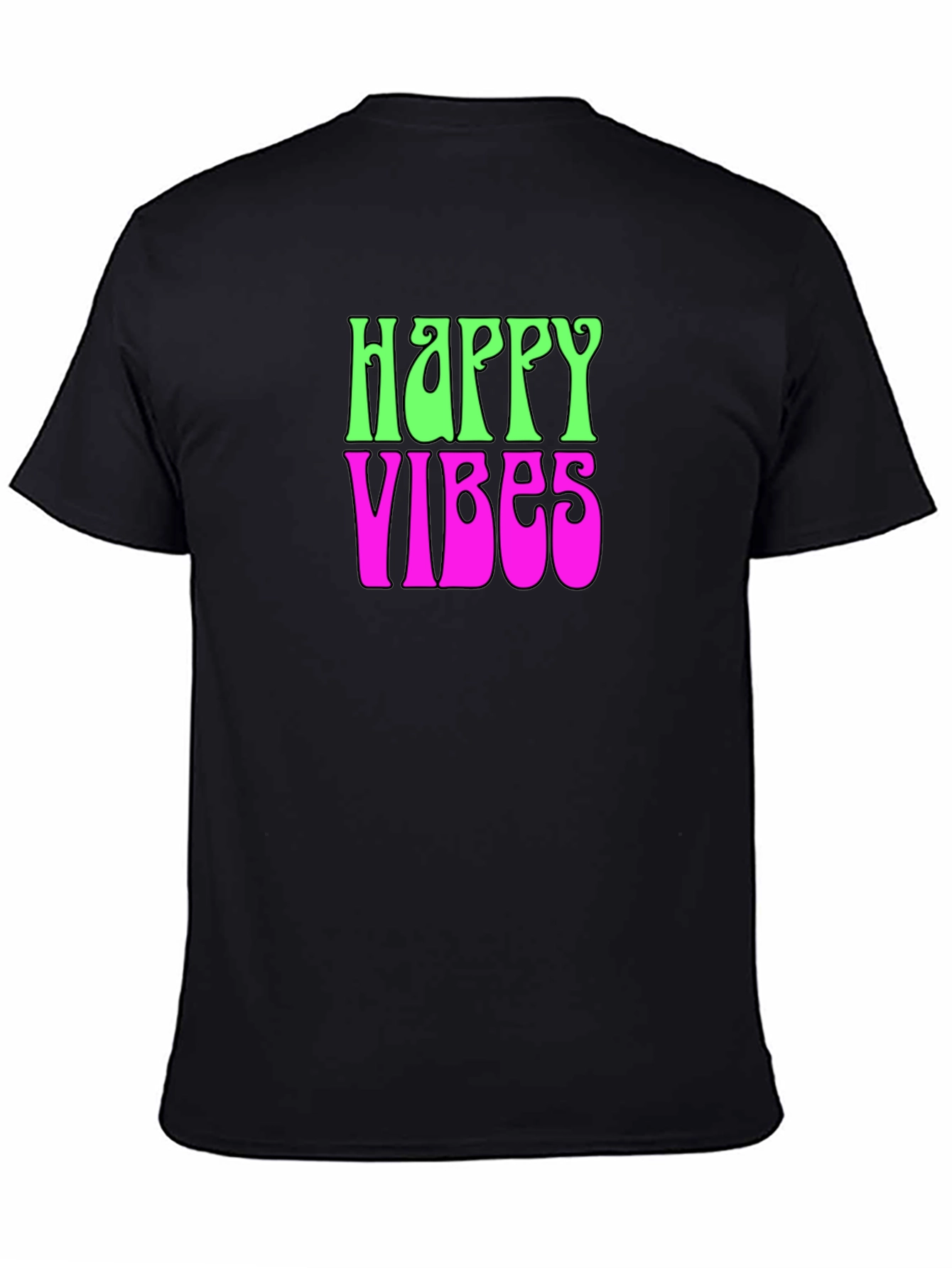 Happy Vibes Graphic T-Shirt - Groovy Retro Tee