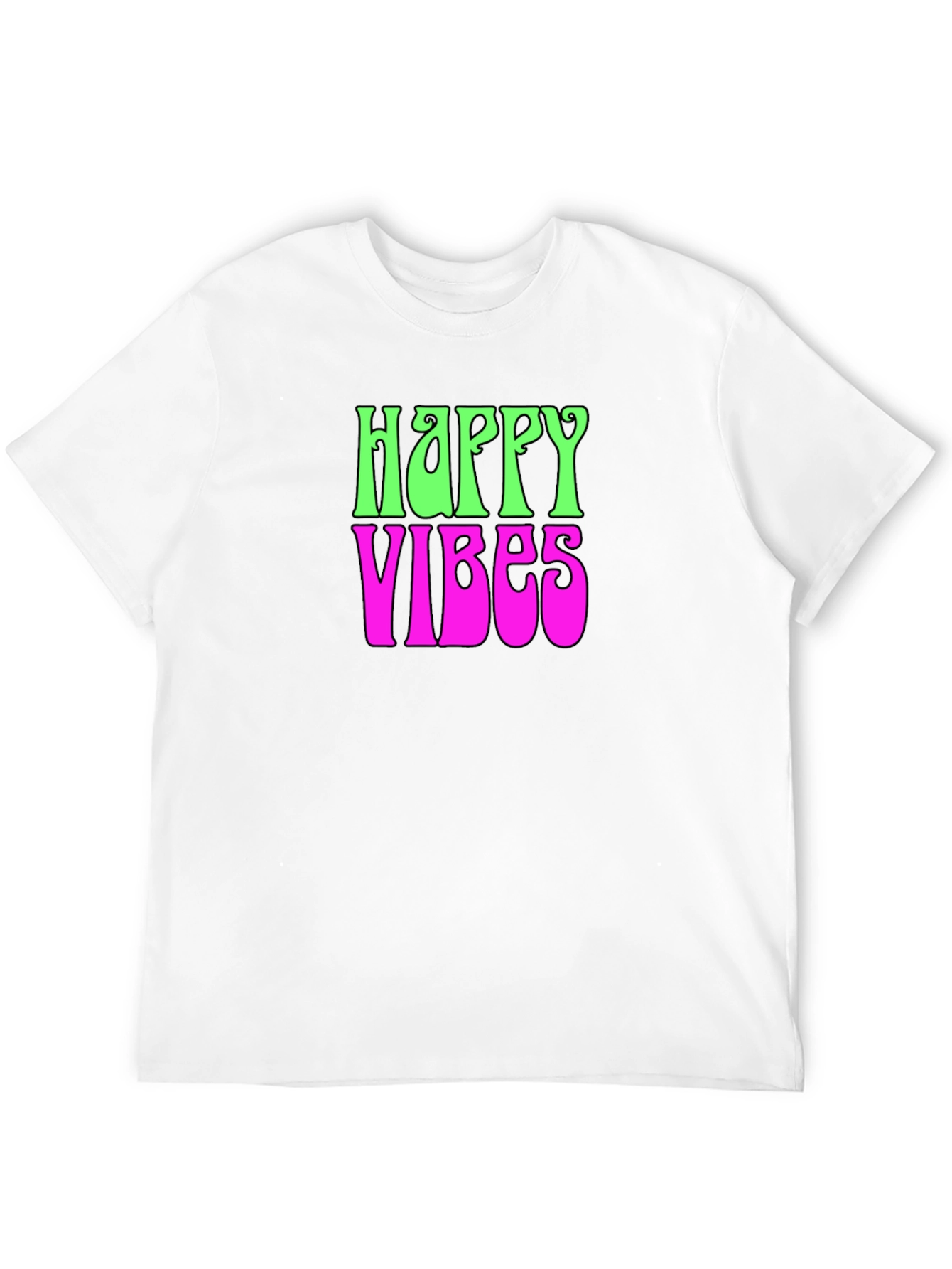 Happy Vibes Graphic T-Shirt - Groovy Retro Tee