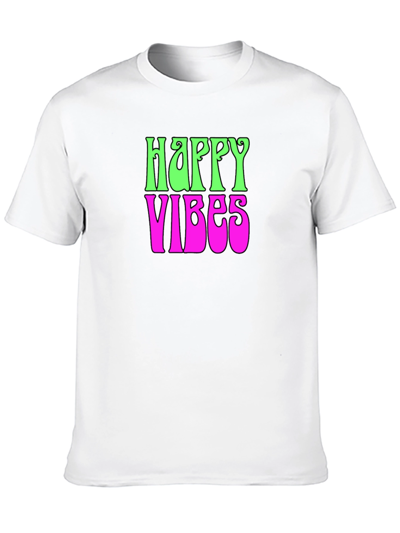 Happy Vibes Graphic T-Shirt - Groovy Retro Tee