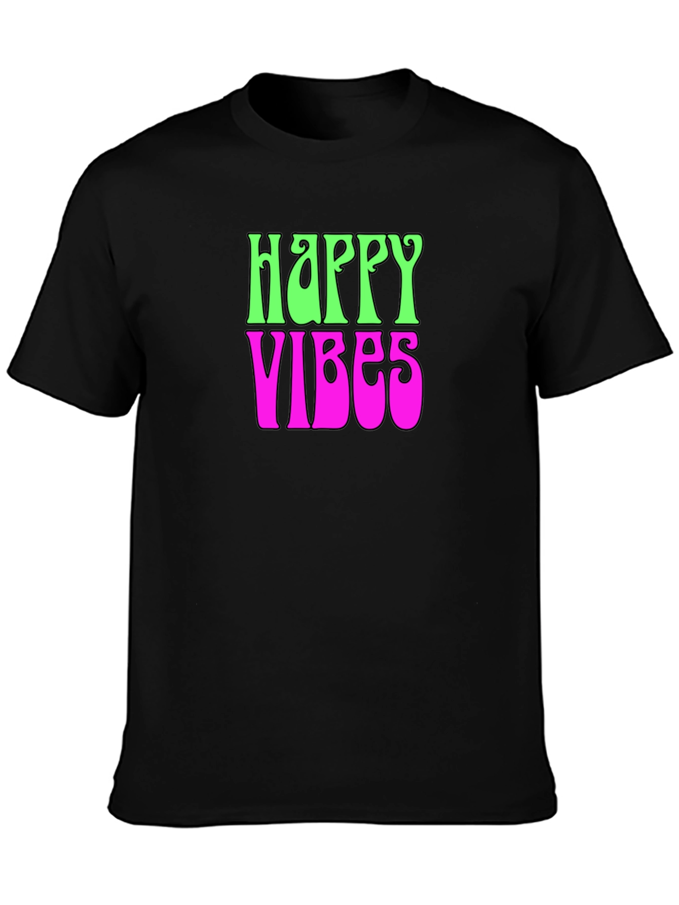 Happy Vibes Graphic T-Shirt - Groovy Retro Tee