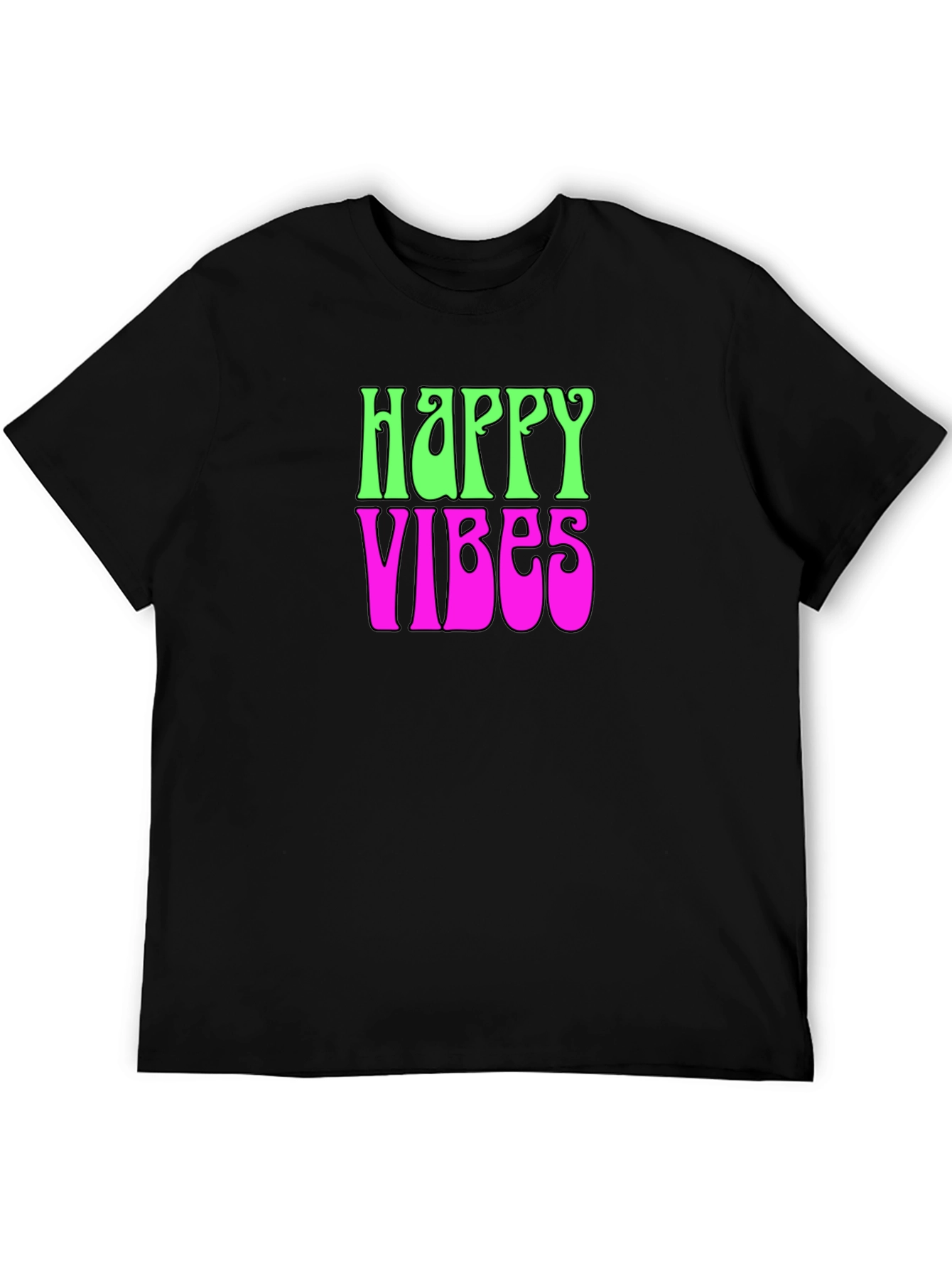 Happy Vibes Graphic T-Shirt - Groovy Retro Tee