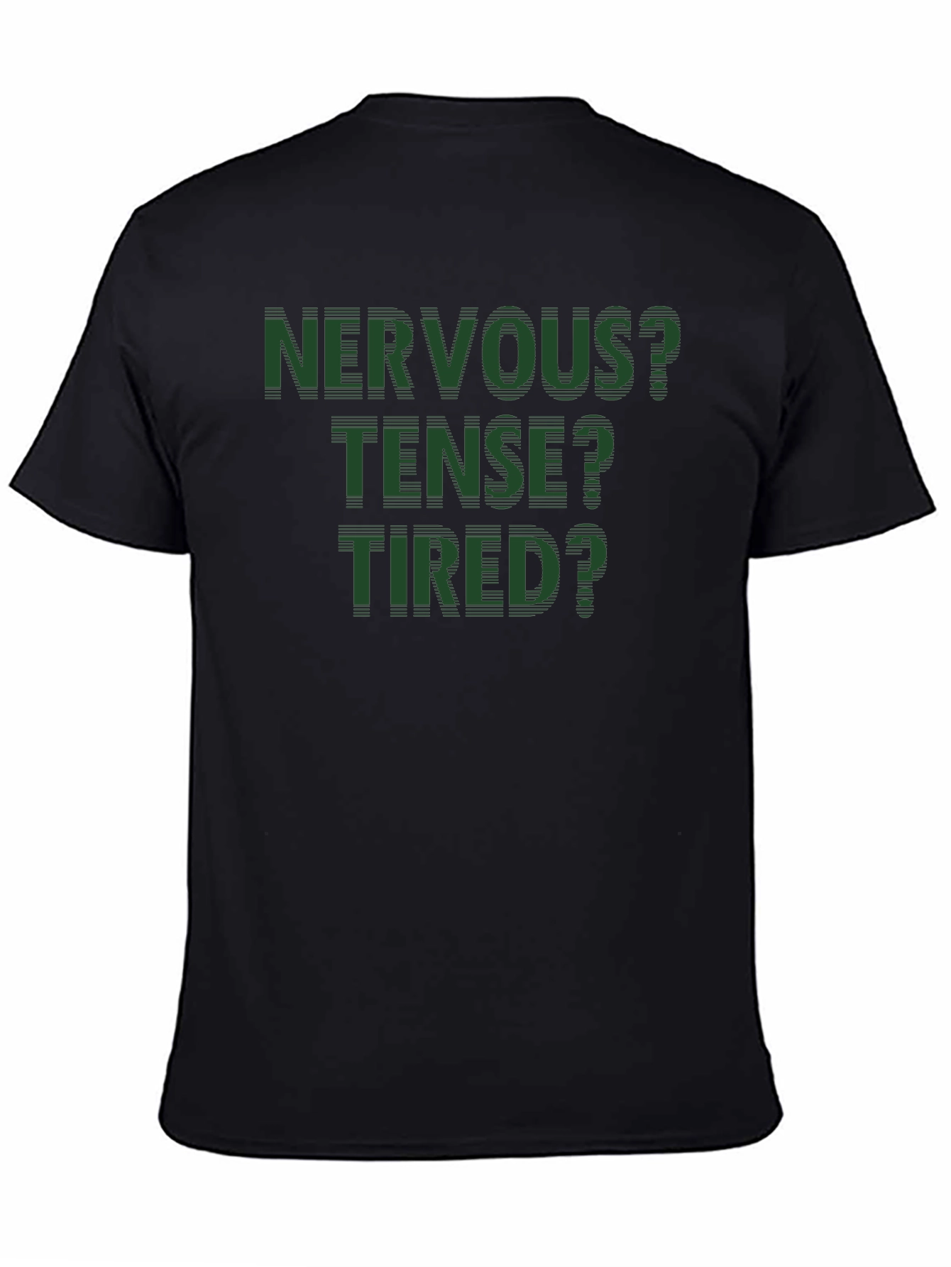 Nervous Tense Tired Graphic Tee - Black Cotton Blend