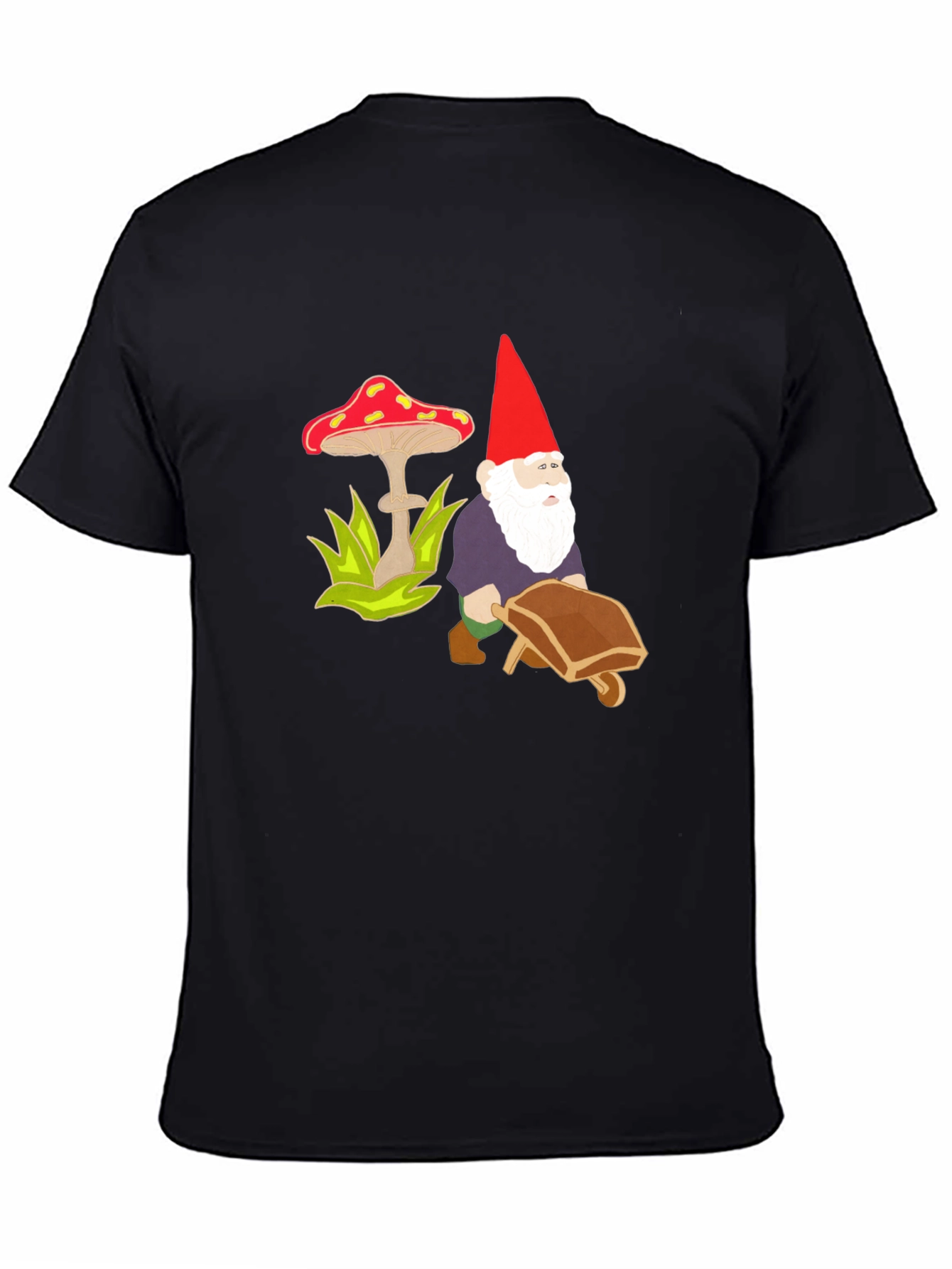 Gnome & Mushroom Black T-Shirt