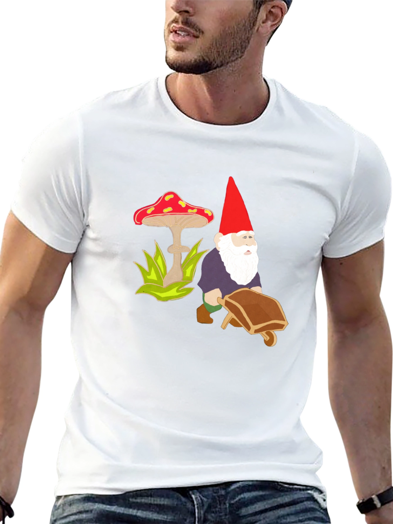 Gnome & Mushroom Black T-Shirt