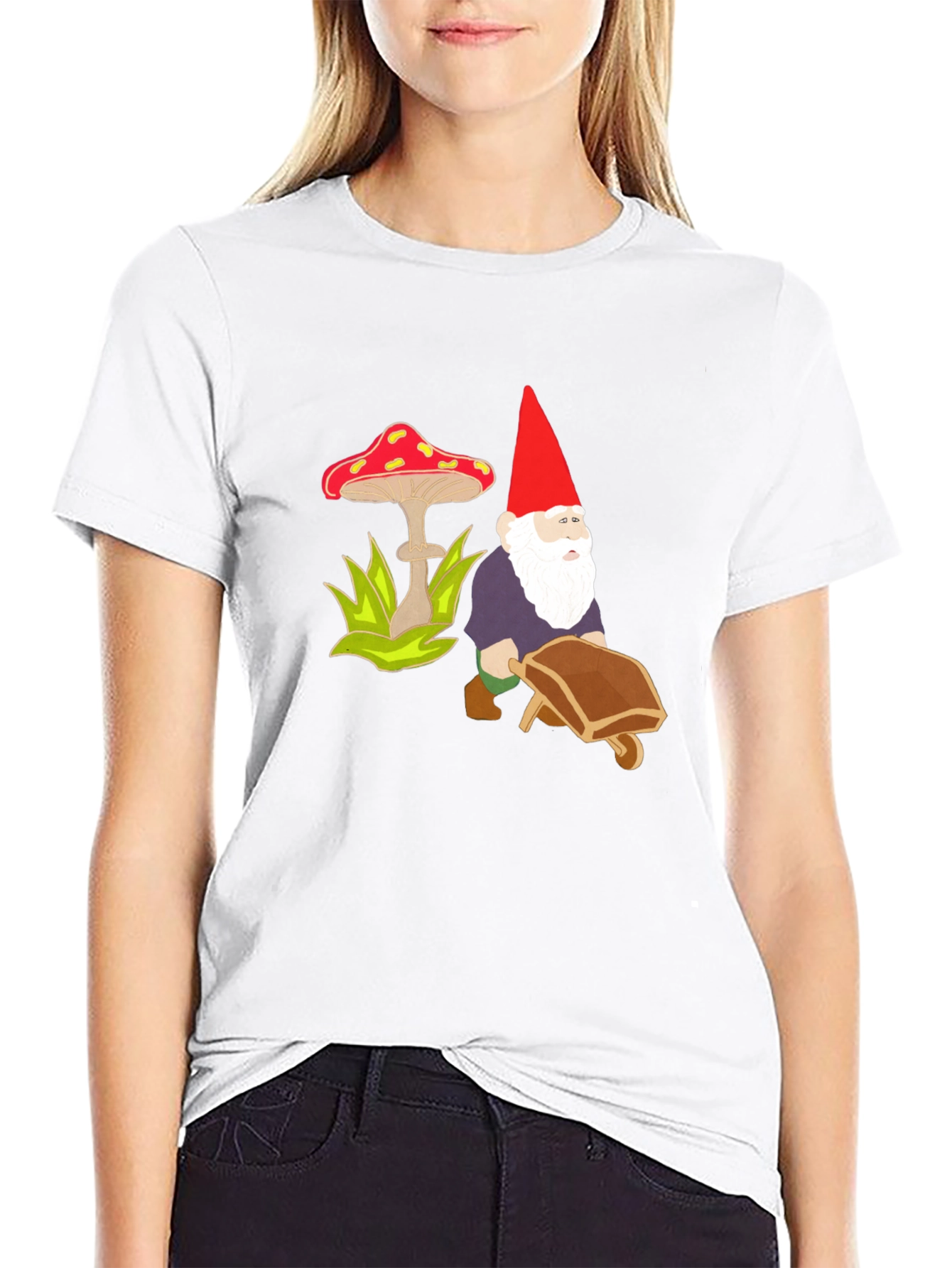 Gnome & Mushroom Black T-Shirt